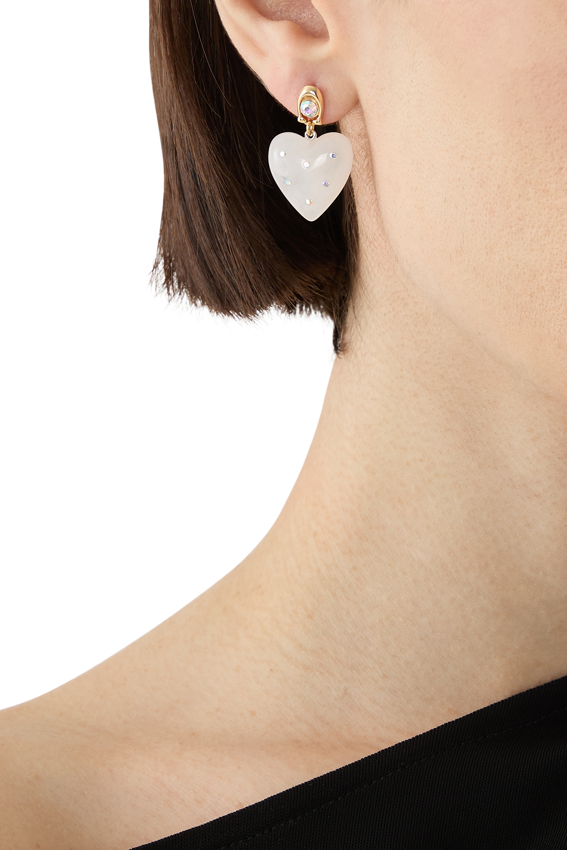 Vintage Charms Signature Puffy Heart Drop Earrings