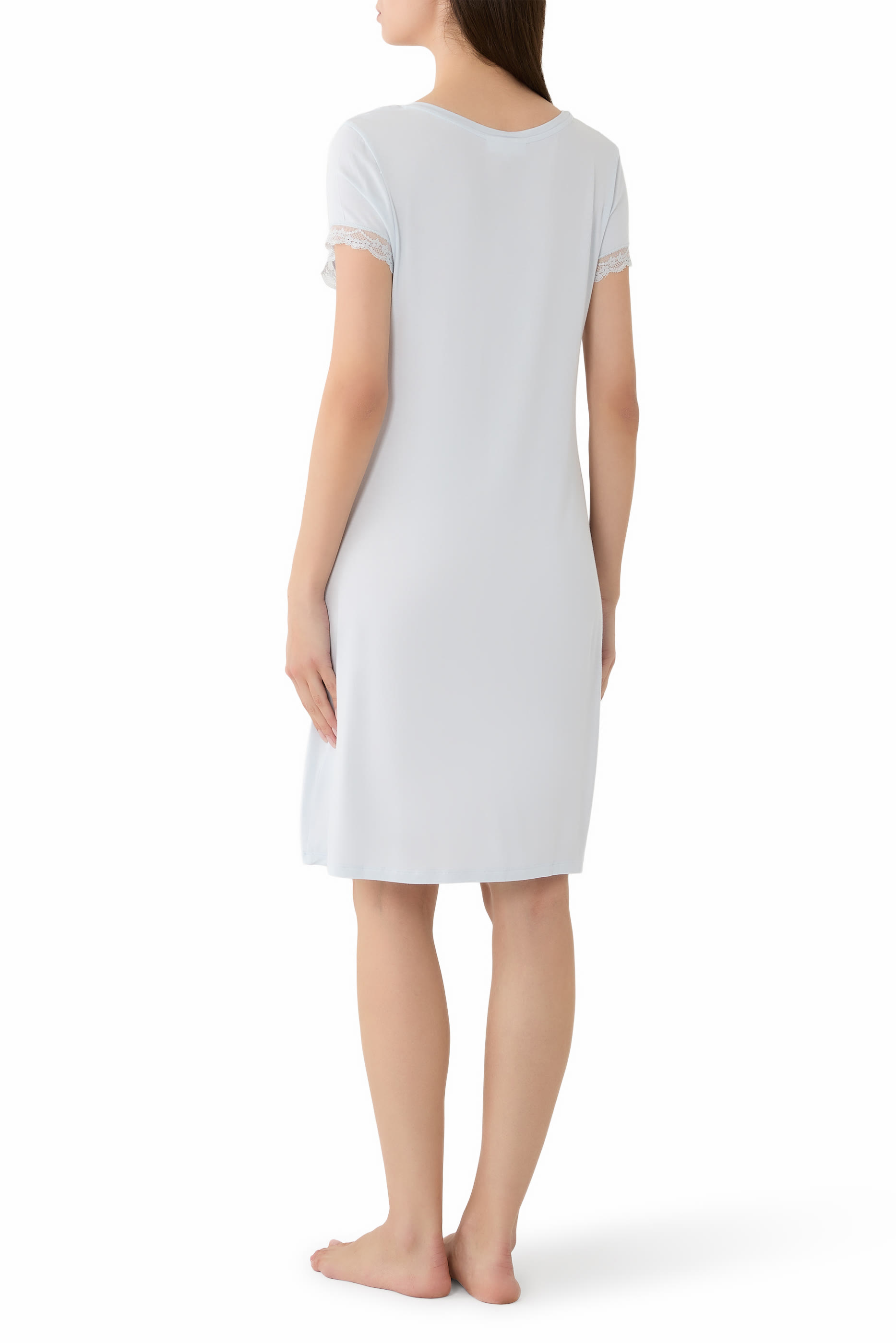 Jersey V-Neck Lace Trim Nightie