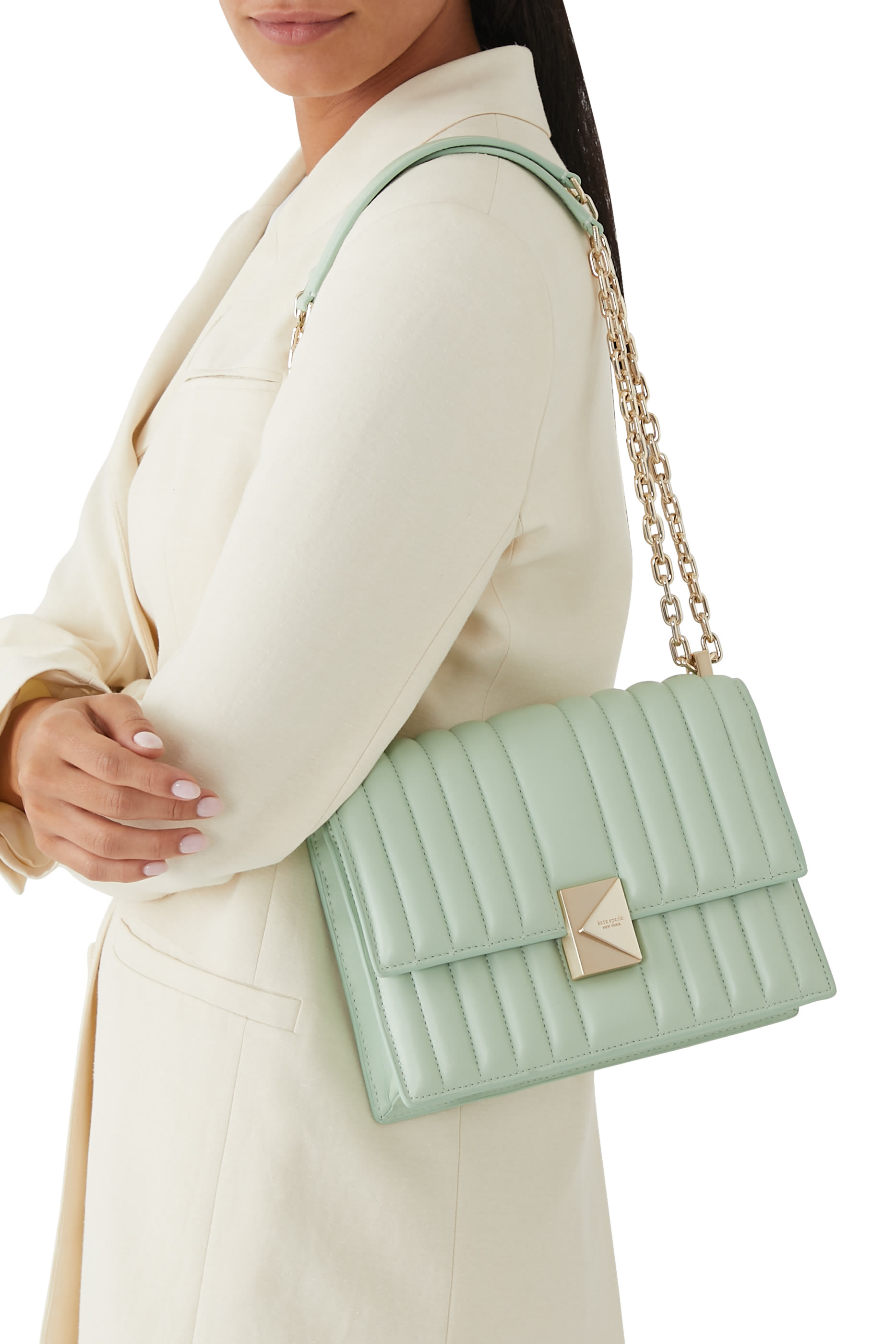 Deco Quilted Chain Shoulder Bag