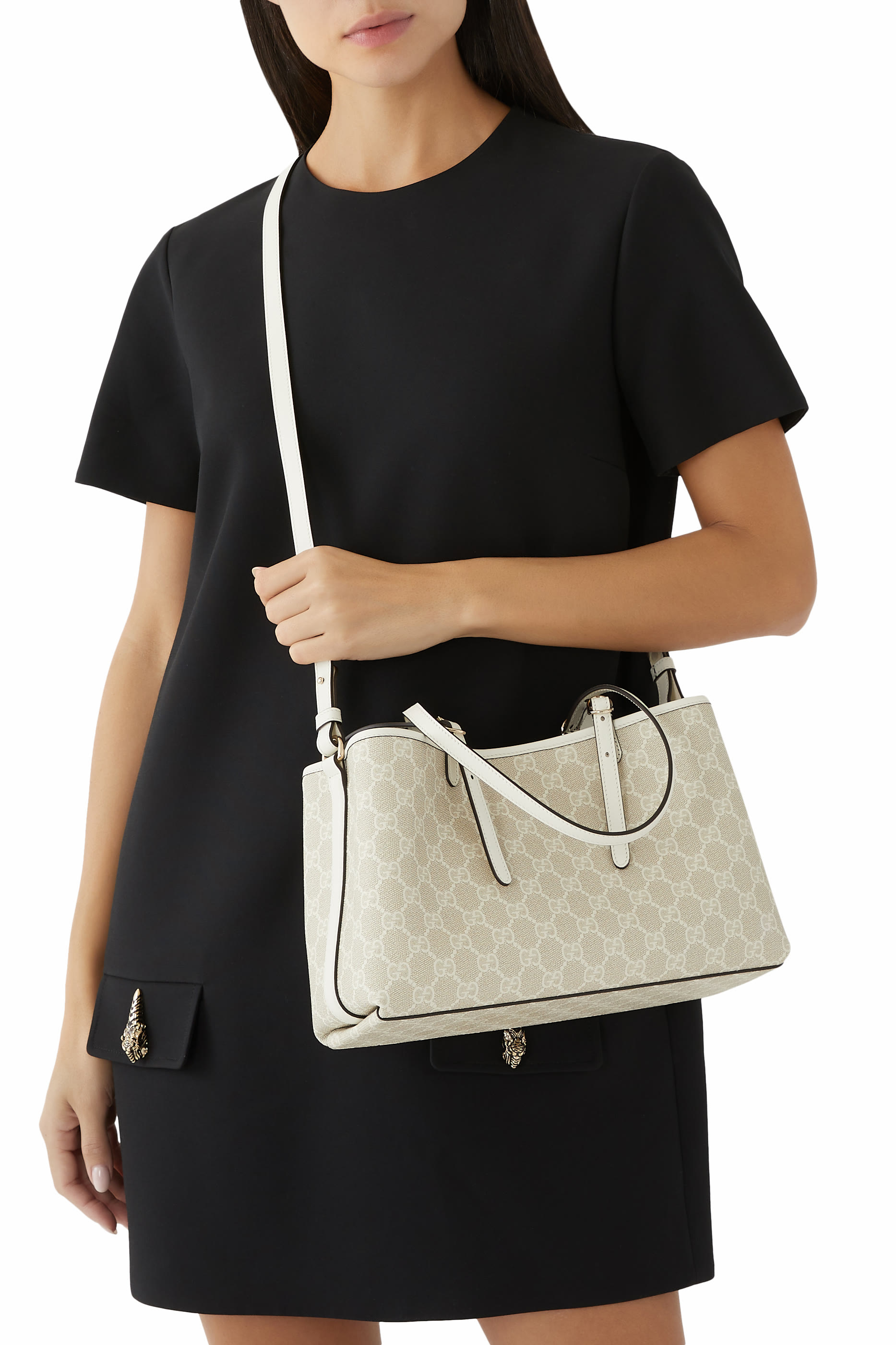 GG Emblem Small Tote Bag