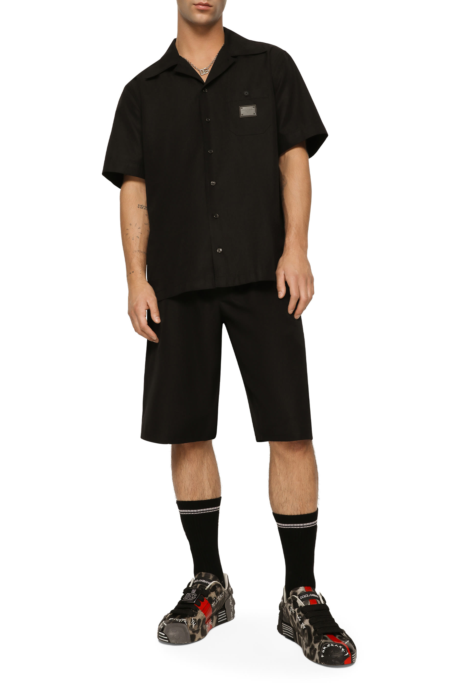 Logo Tag Cotton Jogging Shorts