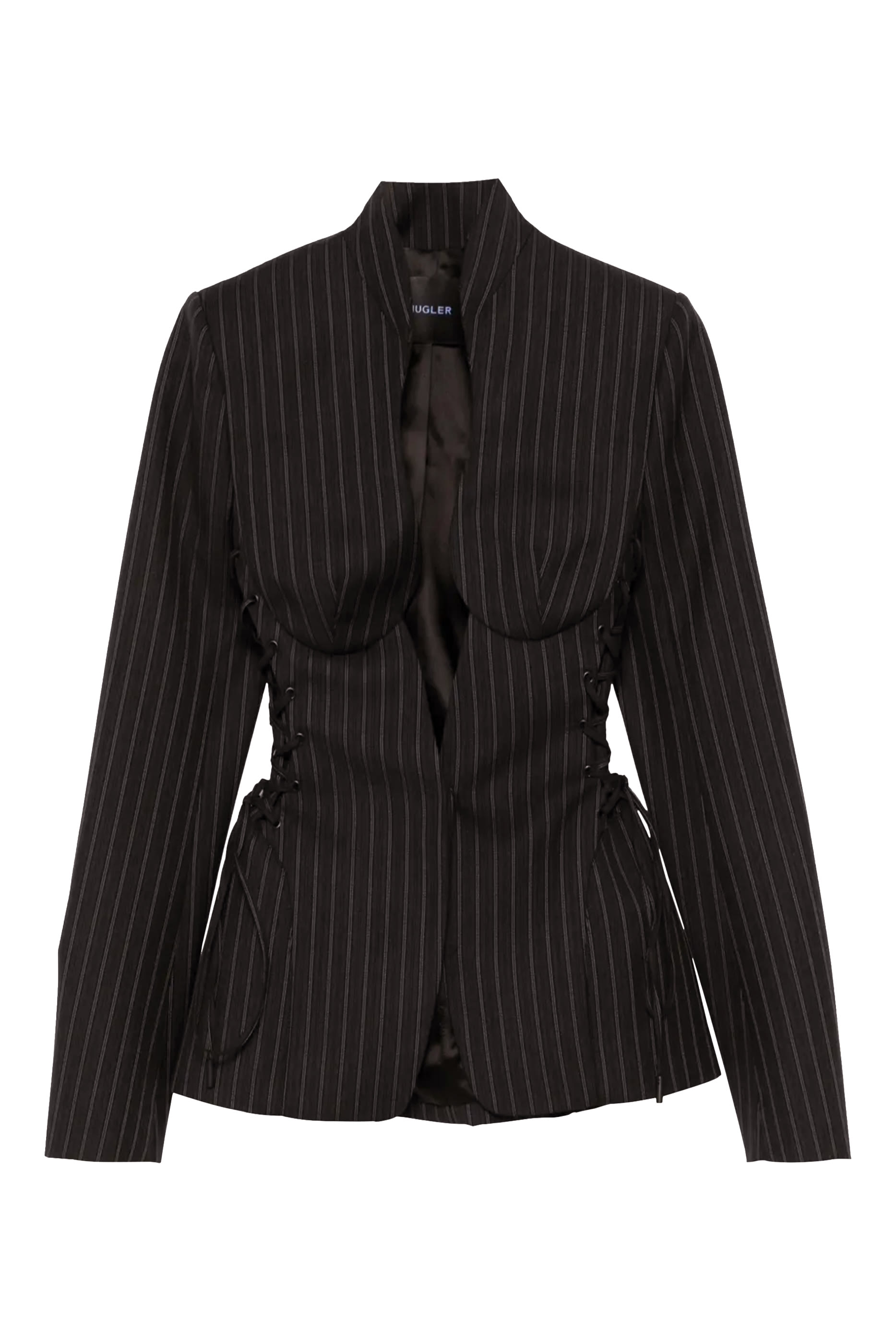 Pinstripe Sculptural Laced Jacket