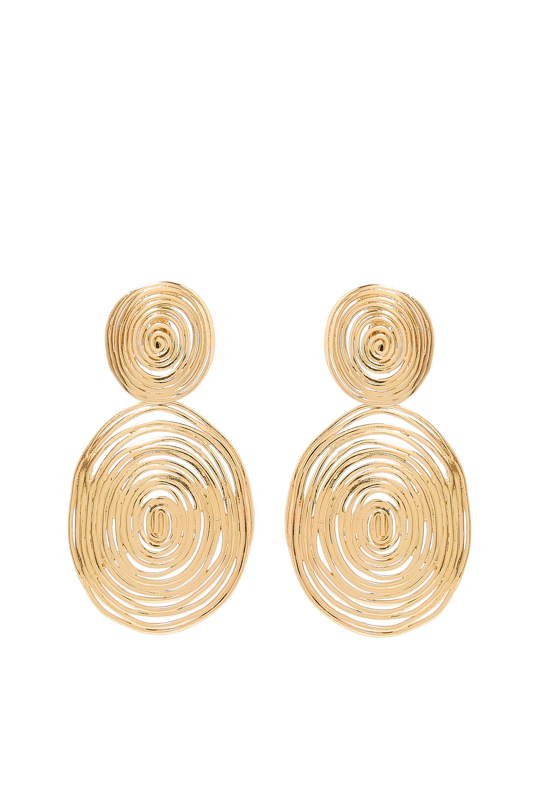 Wave Earrings, Gold-Plated Brass