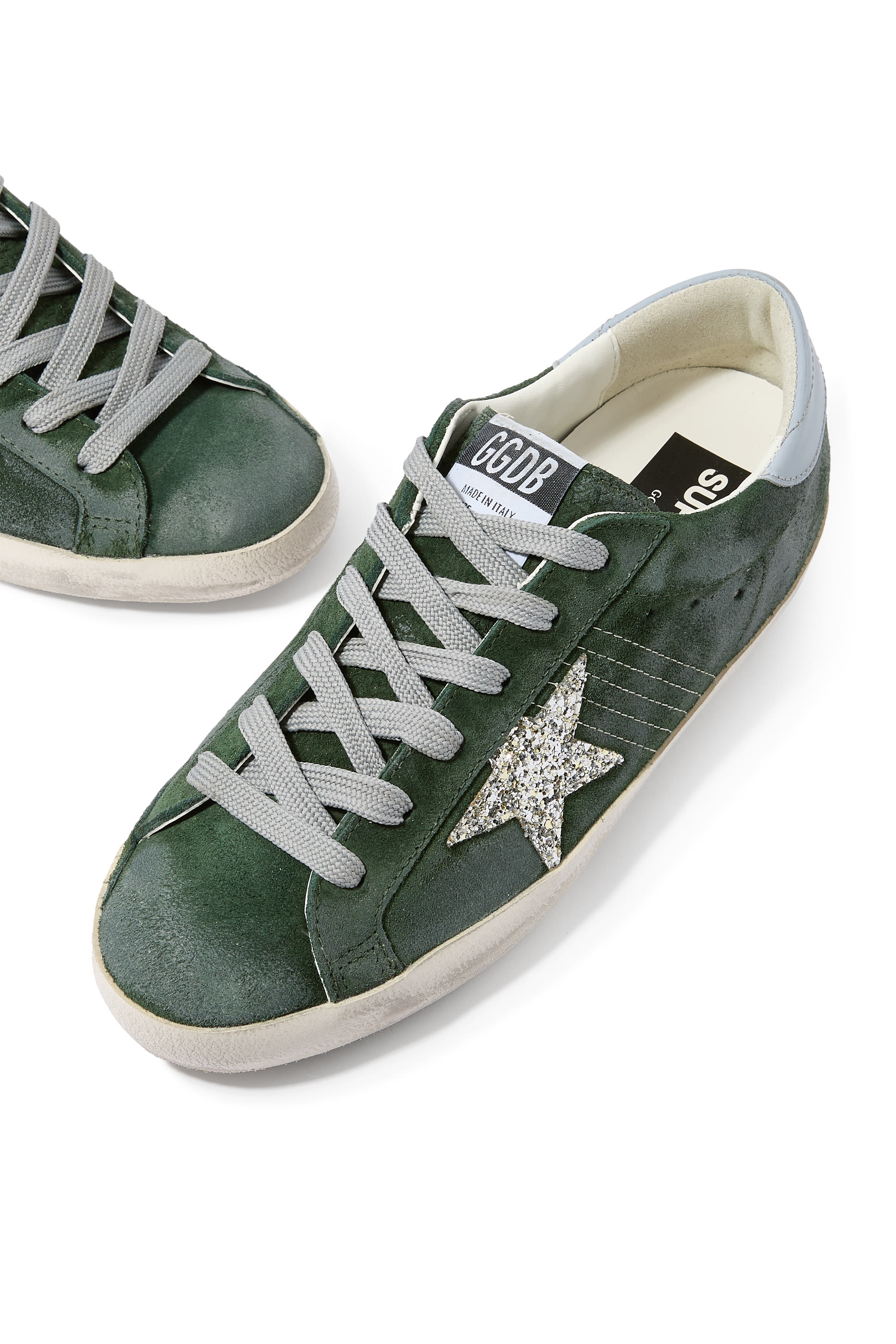 Super-Star Suede Sneakers with Glitter Star