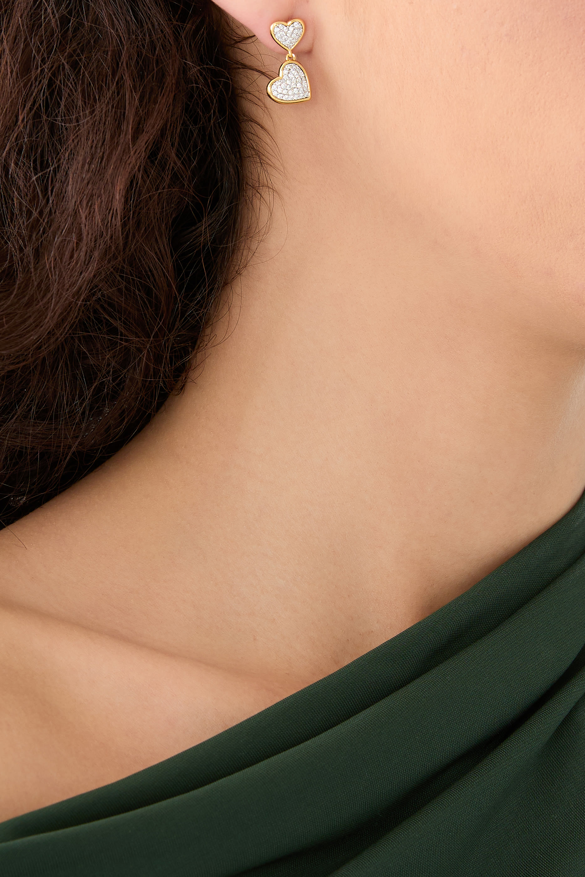 With All My Heart Pav&eacute; Drop Earrings