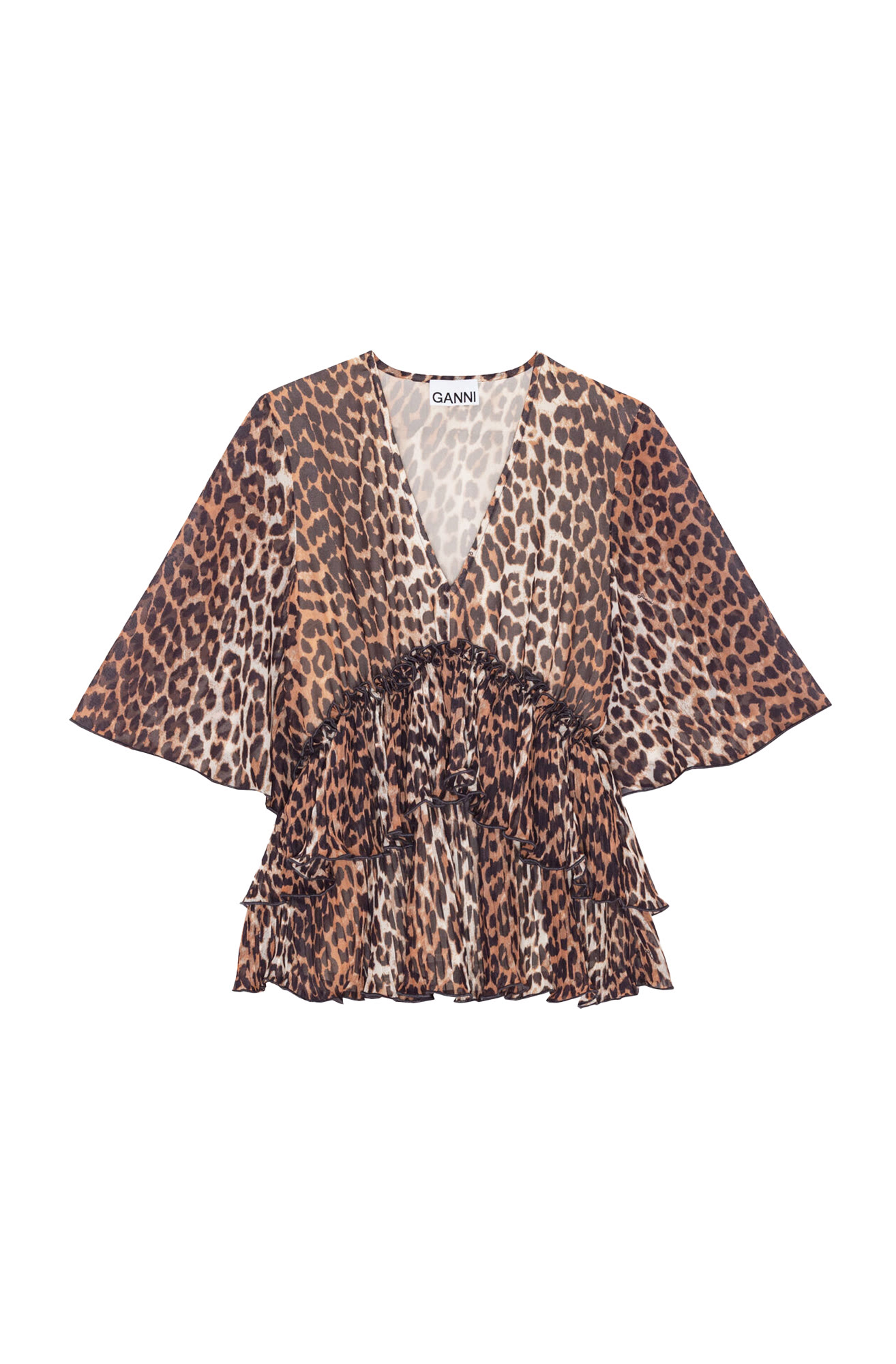 Georgette V-Neck Flounce Blouse