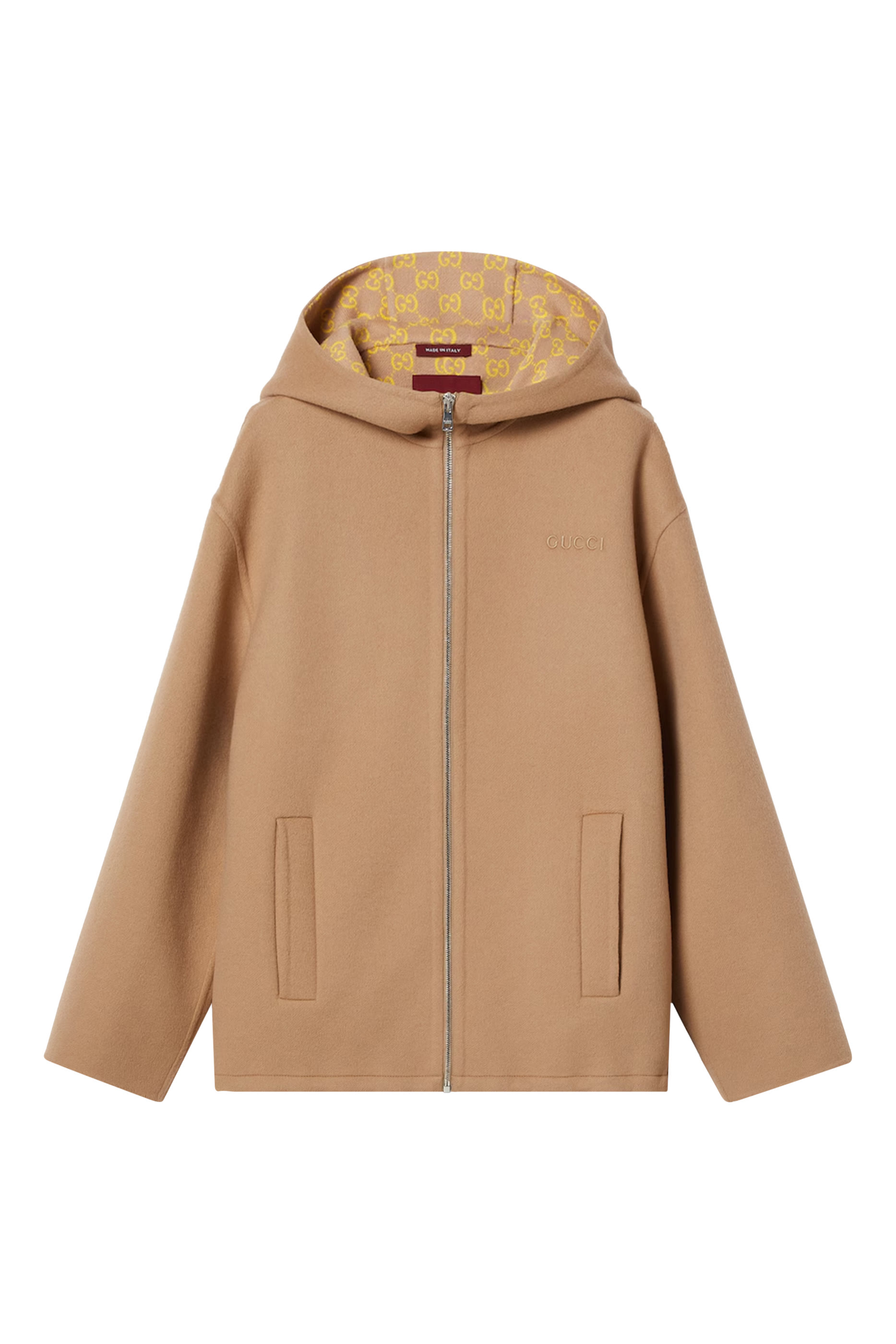 Embroidered Wool and Silk Hooded Jacket