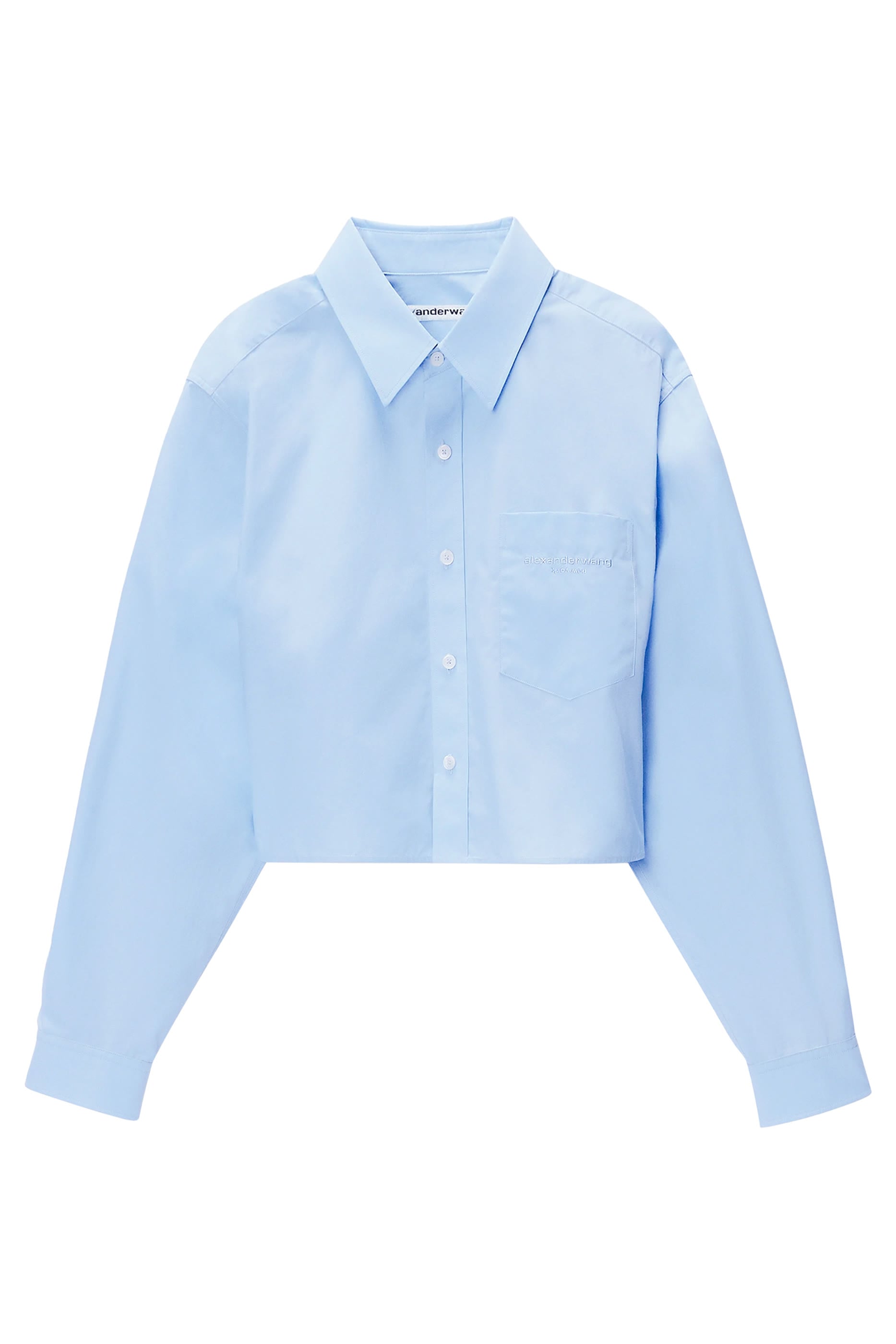 Embroidered Logo Cropped Shirt