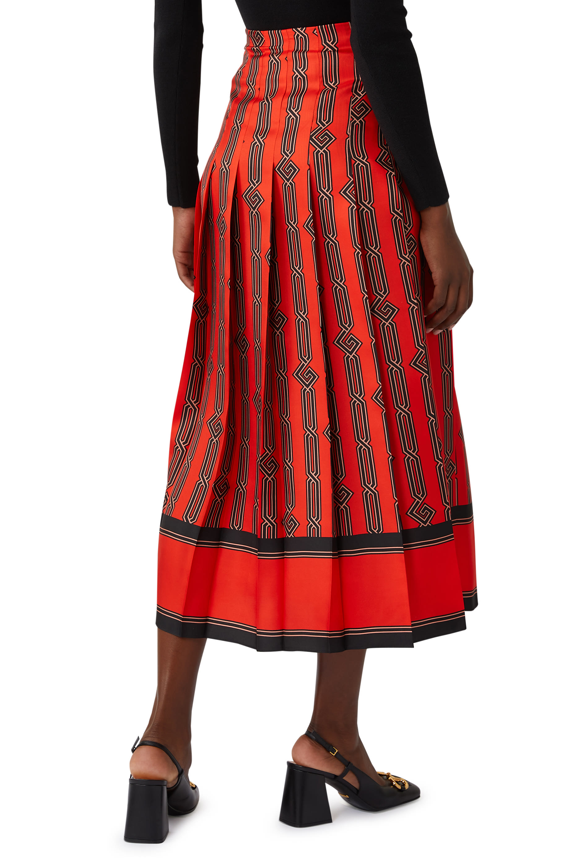 Square G Chain Print Skirt