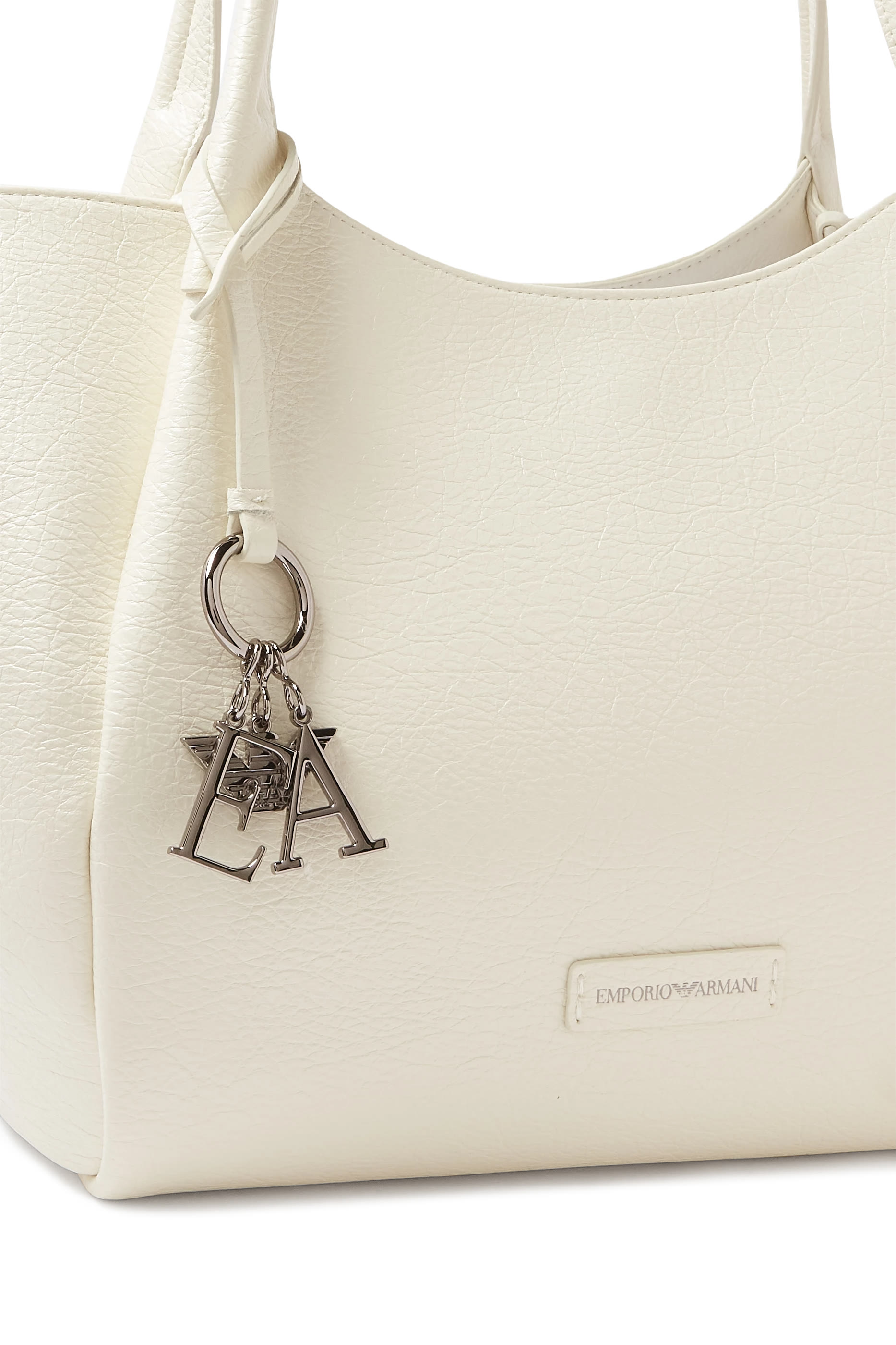 EA Logo Charm Tote Bag in Leather