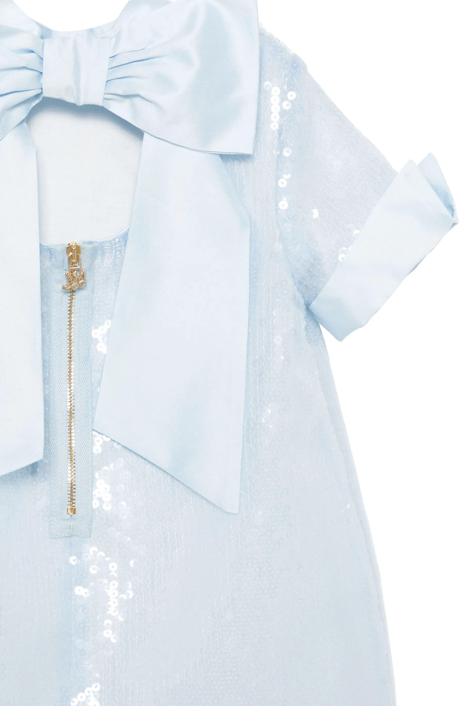 Kids Bow-Embellished Sequin Dress