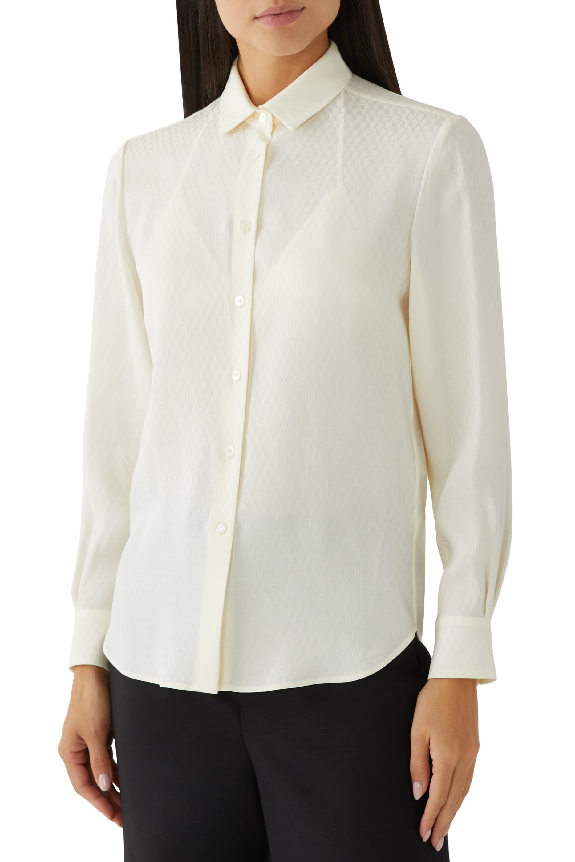 Silk Jacquard Shirt and Bra Set