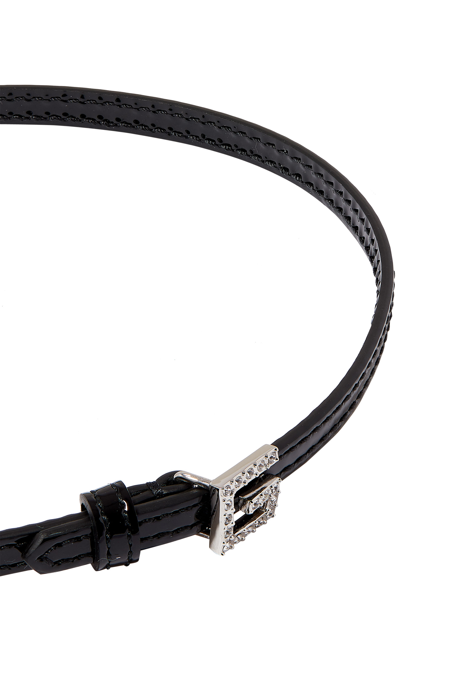 Square G Leather Choker