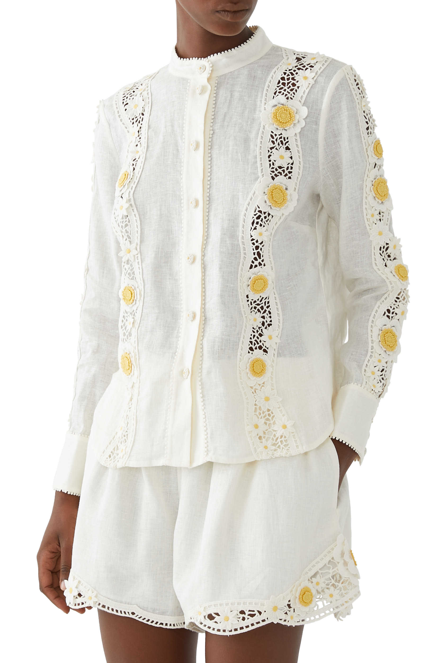 Everley Flower Trim Shirt