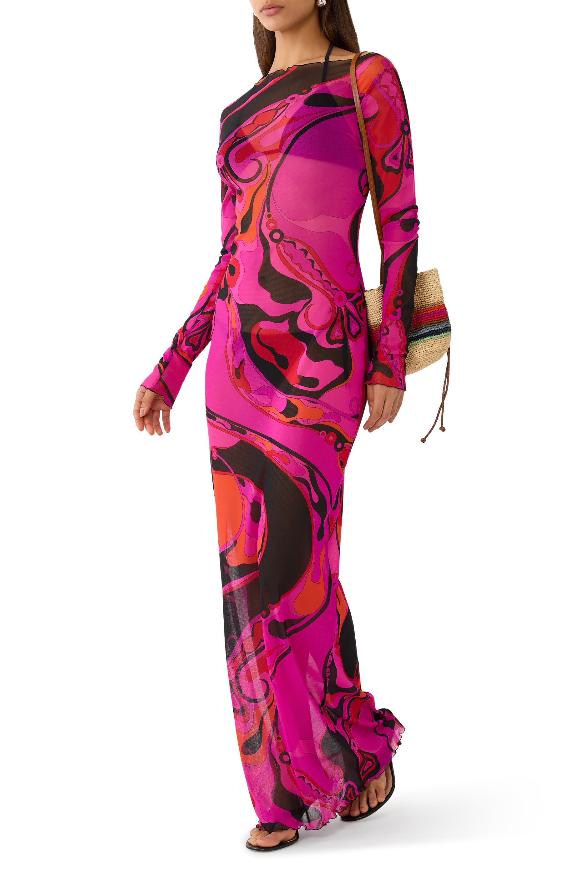 Printed Long Sleeves Dress