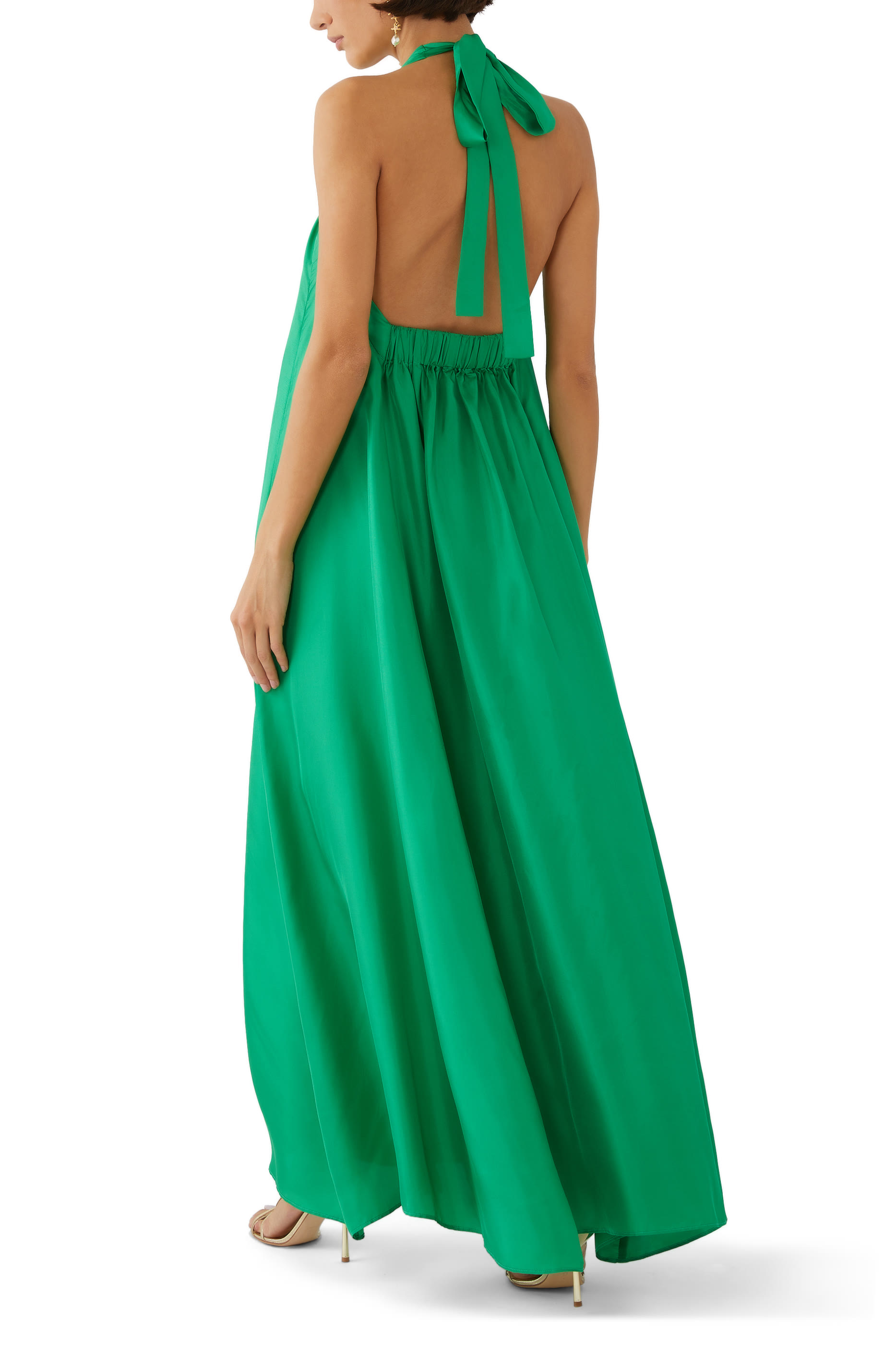 Tropea Halter Maxi Silk Dress