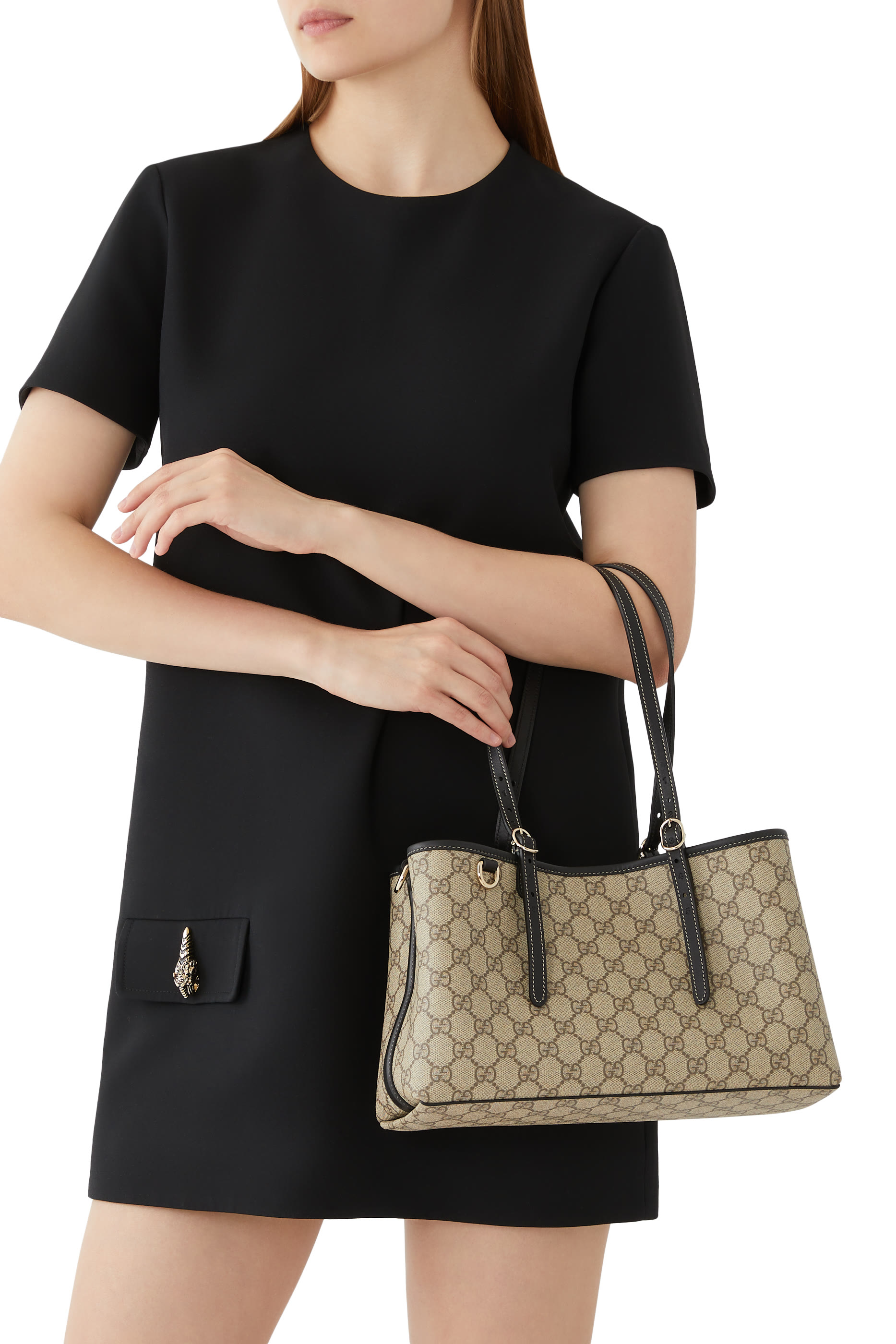 GG Emblem Small Tote Bag