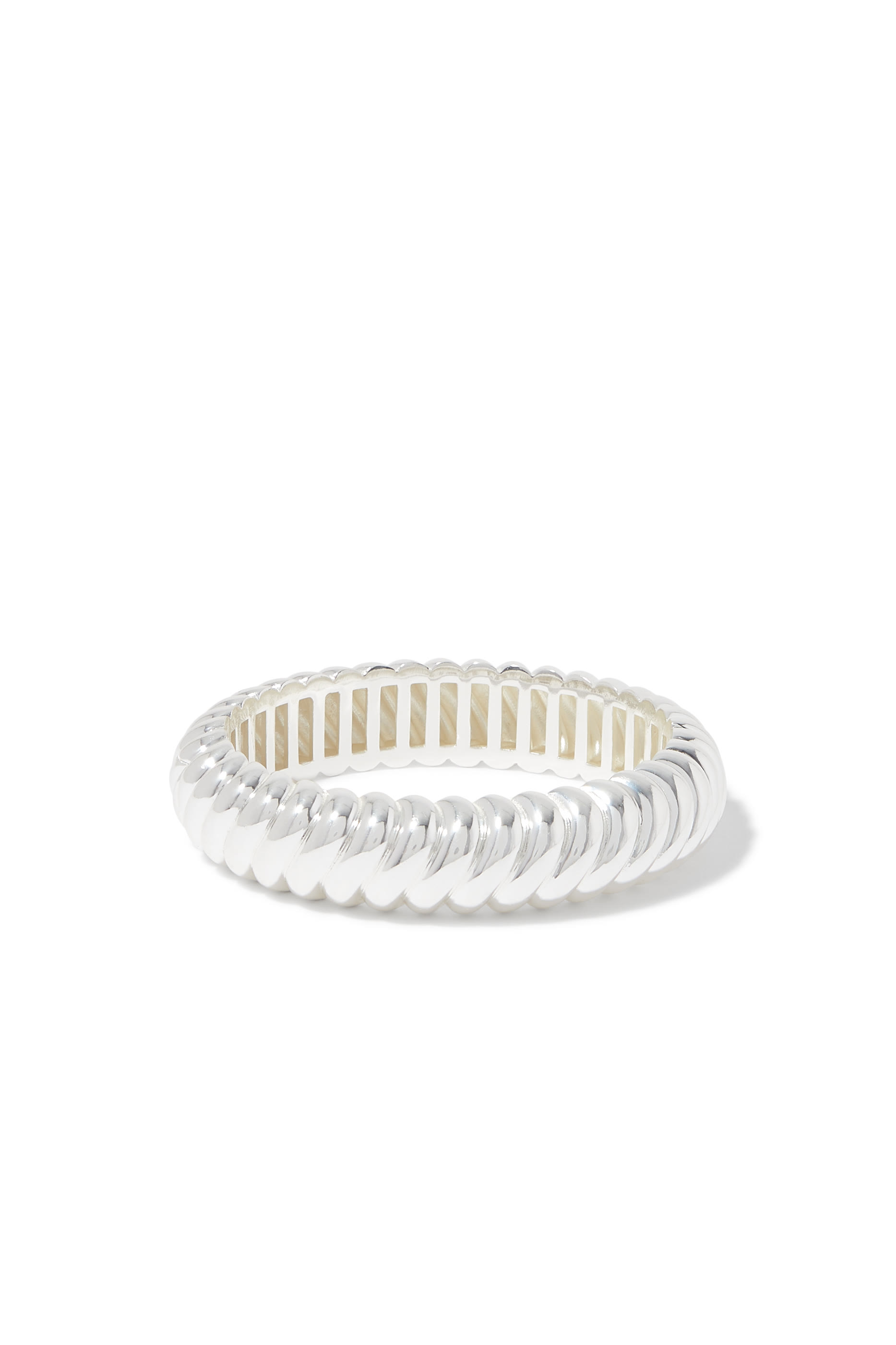 Ripple Bangle, Silver Plated Brass