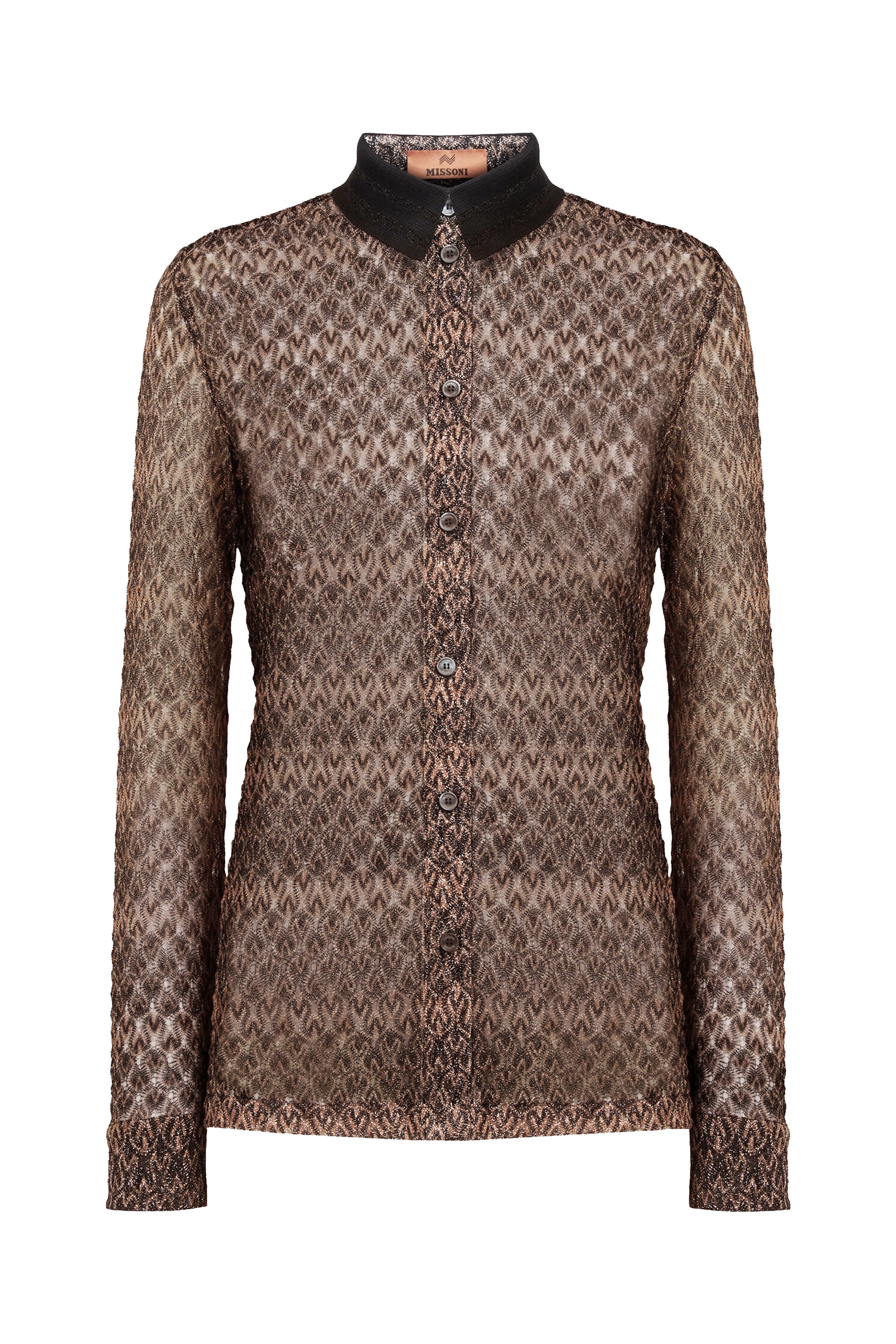 Lace Raschel Lame' Long Sleeve Shirt