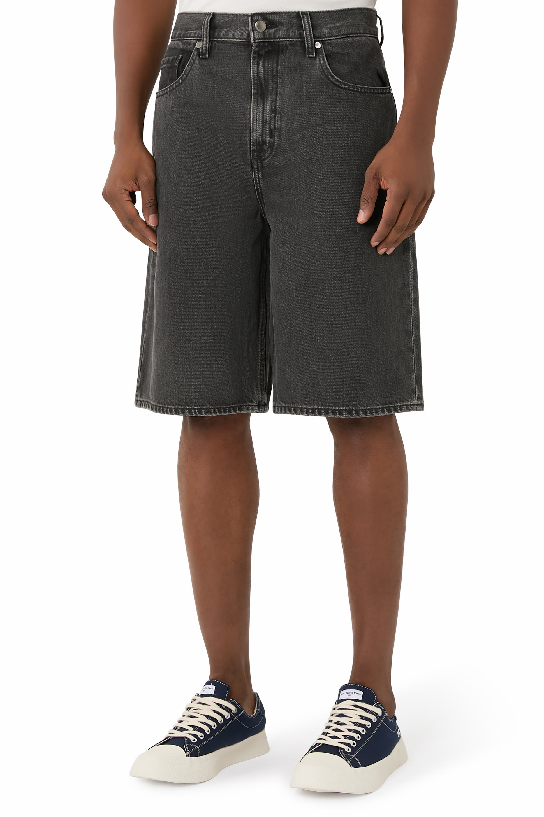 Wide Leg Denim Shorts