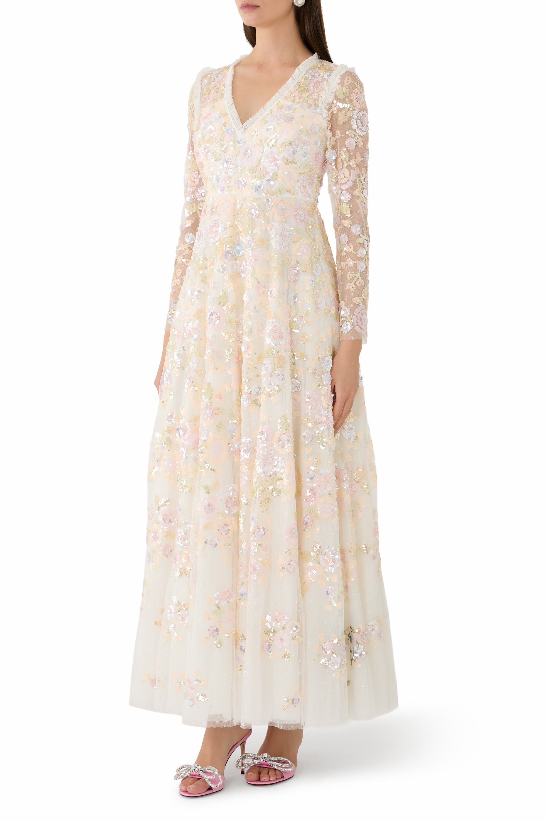 Sequin Paradise V-Neck Gown