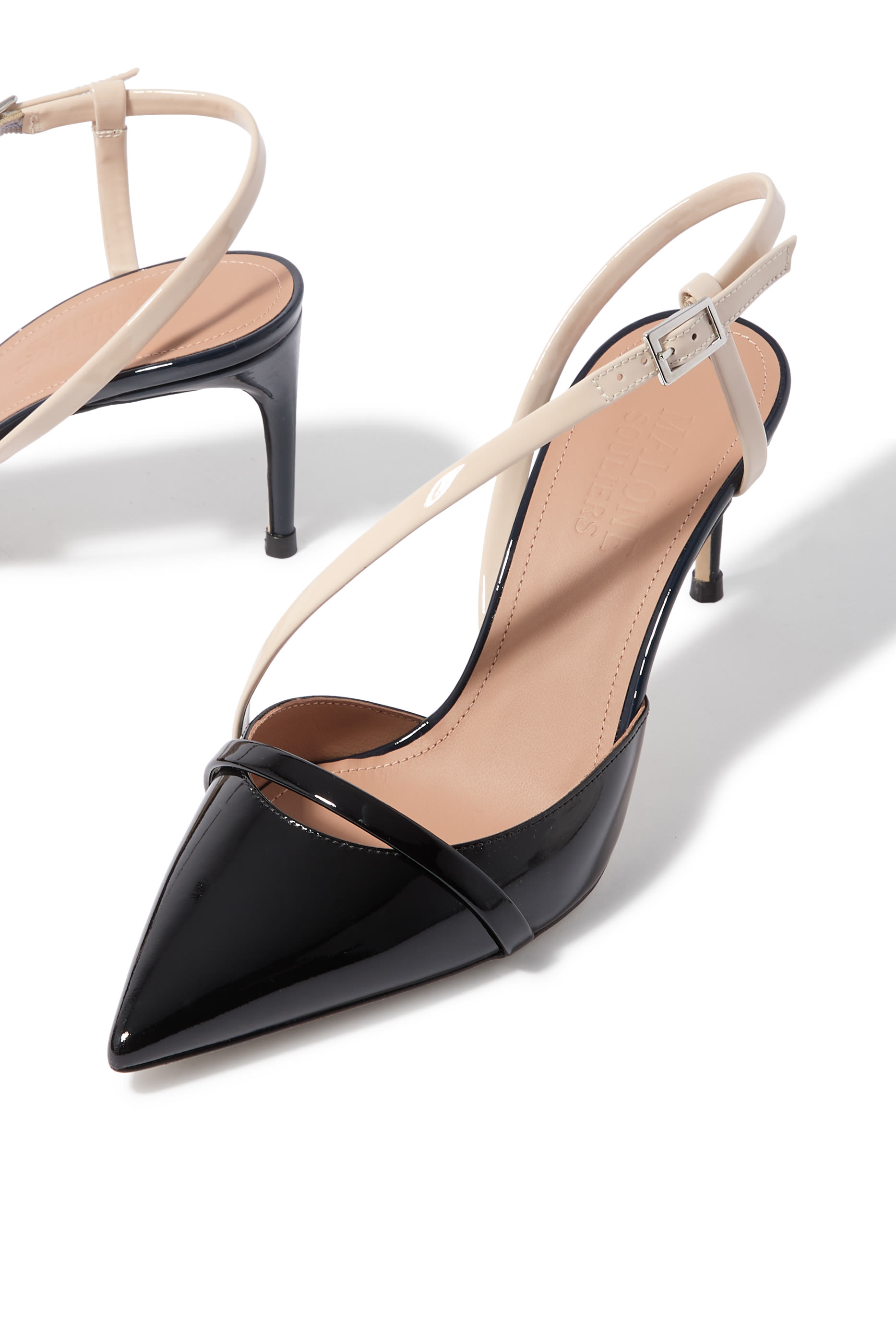 Valeria 70 Patent Slingback Pumps 