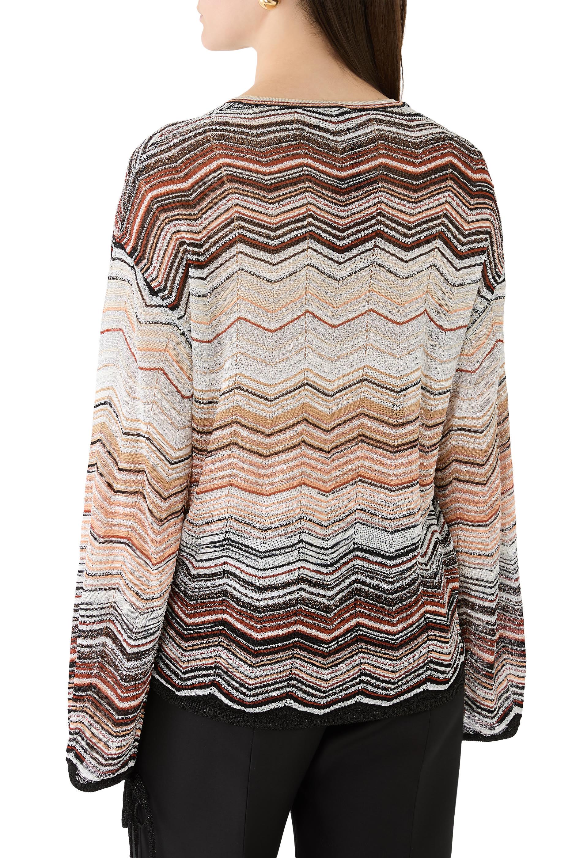  Chevron Lurex Sequinned Blouse