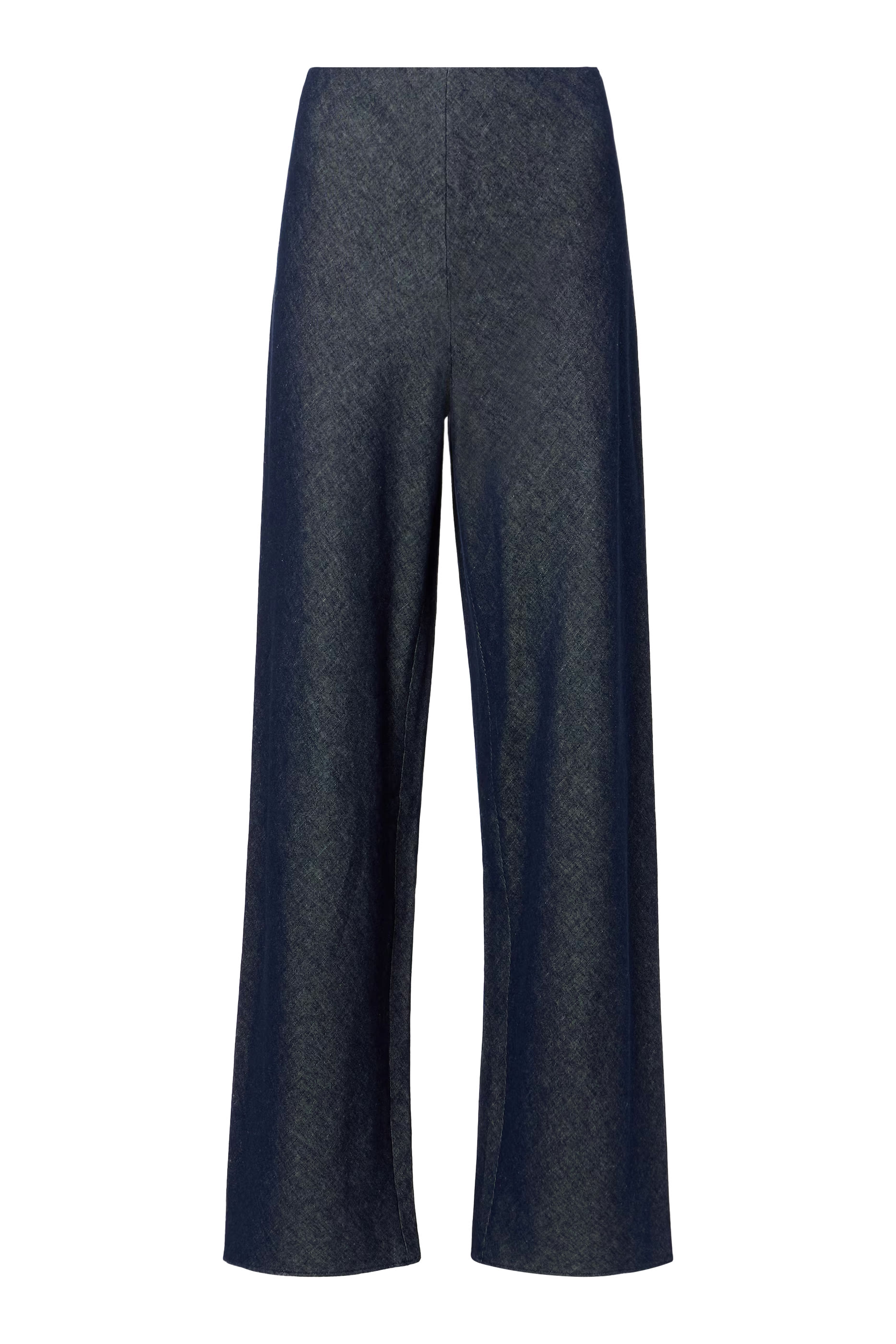  Colette High-Rise Cotton-Linen Chambray Bias Pants 