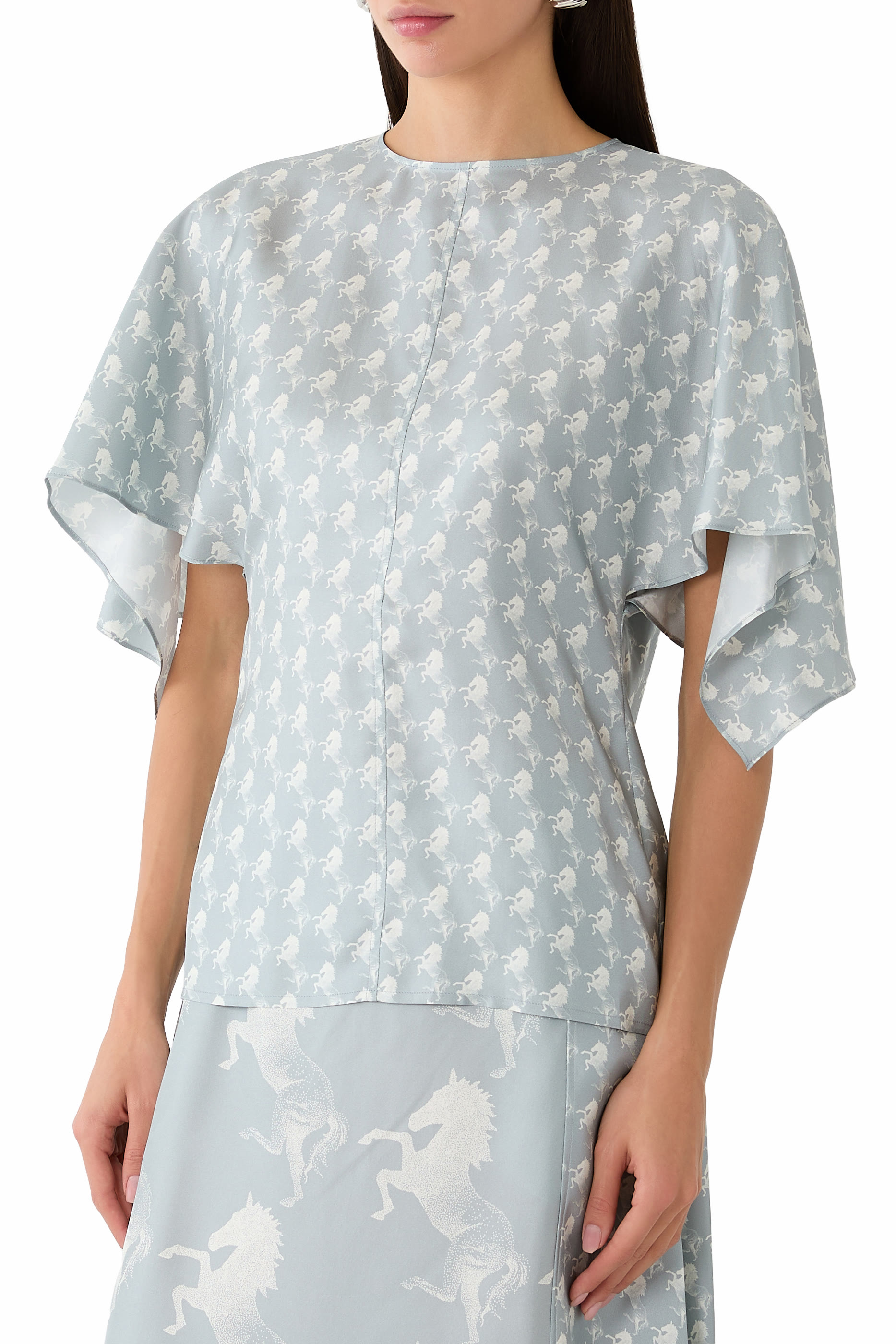 Handkerchief Horse Print Top 