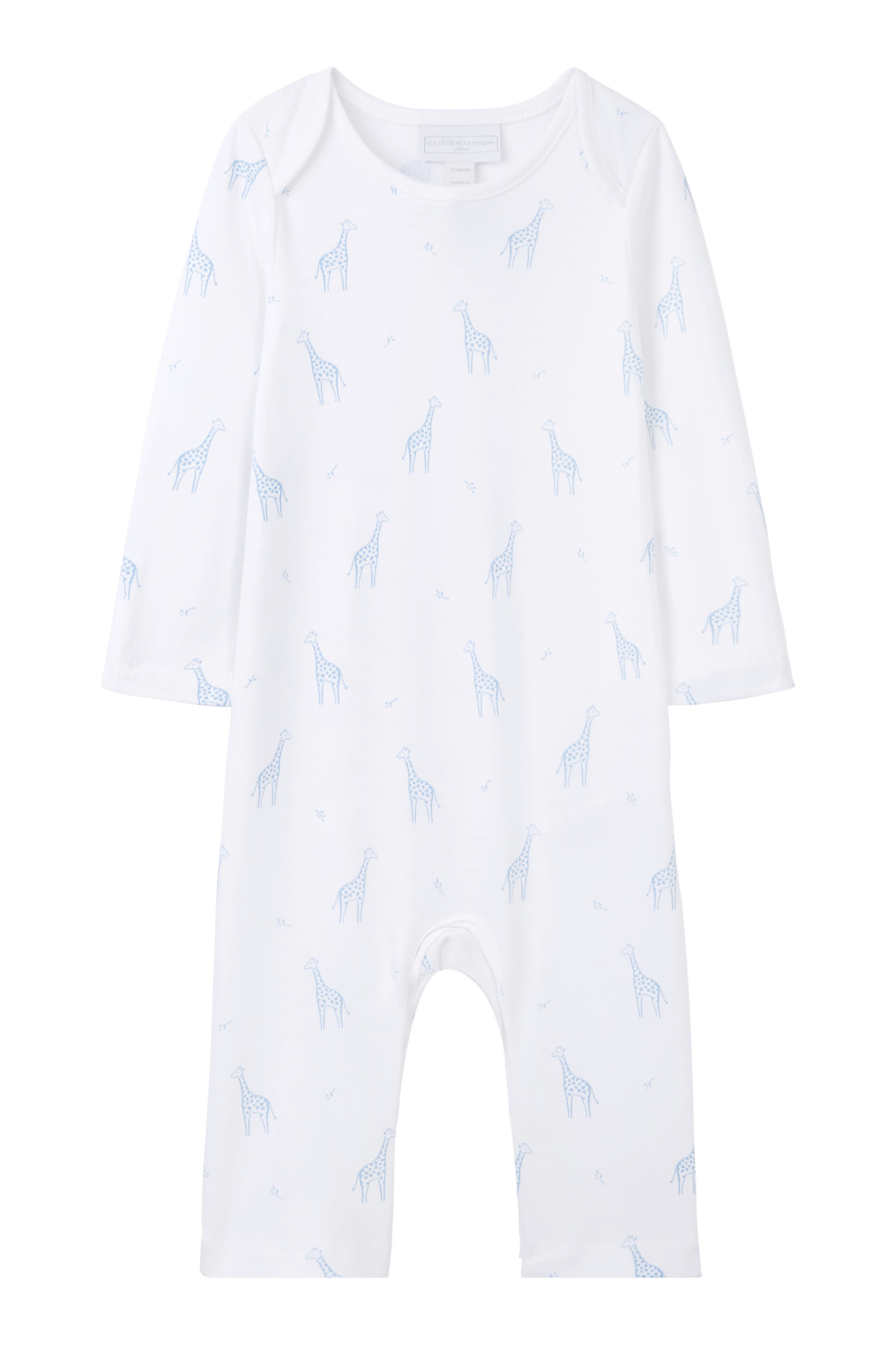 Kids Giraffe Print Organic Cotton Sleepsuit