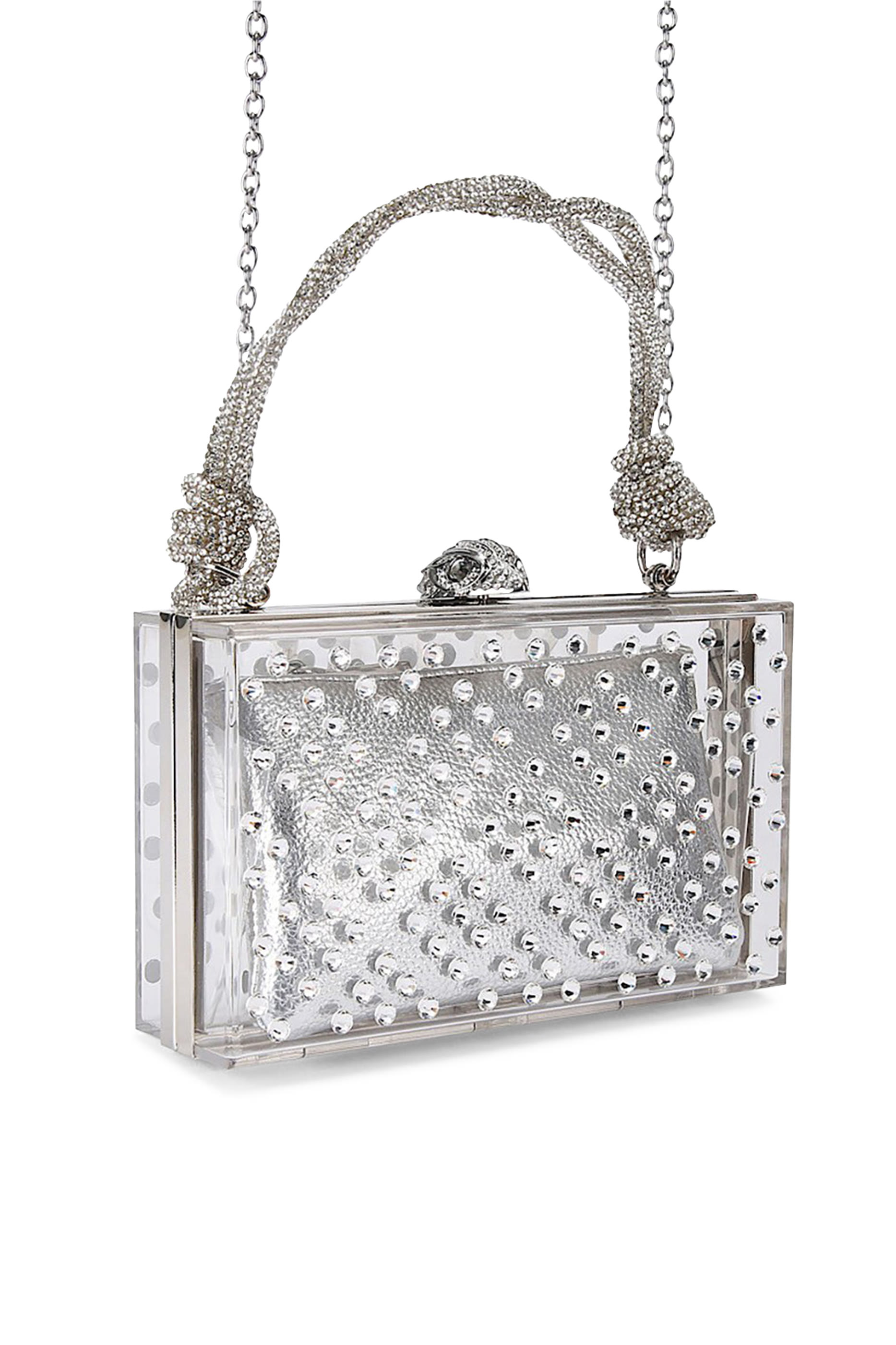 Tortoise Rhinestone Embellished Box Clutch