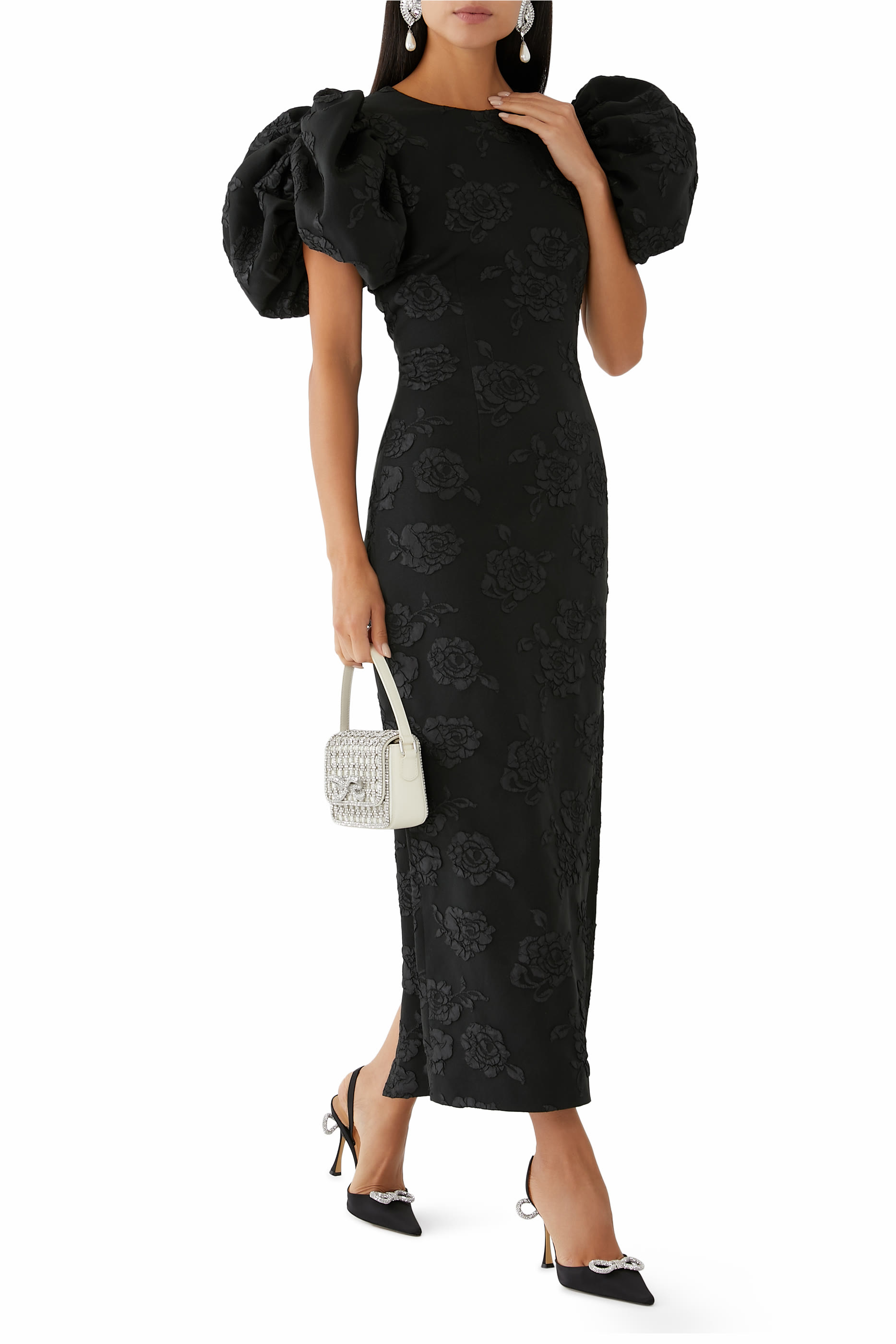 3D Jacquard Midi Dress