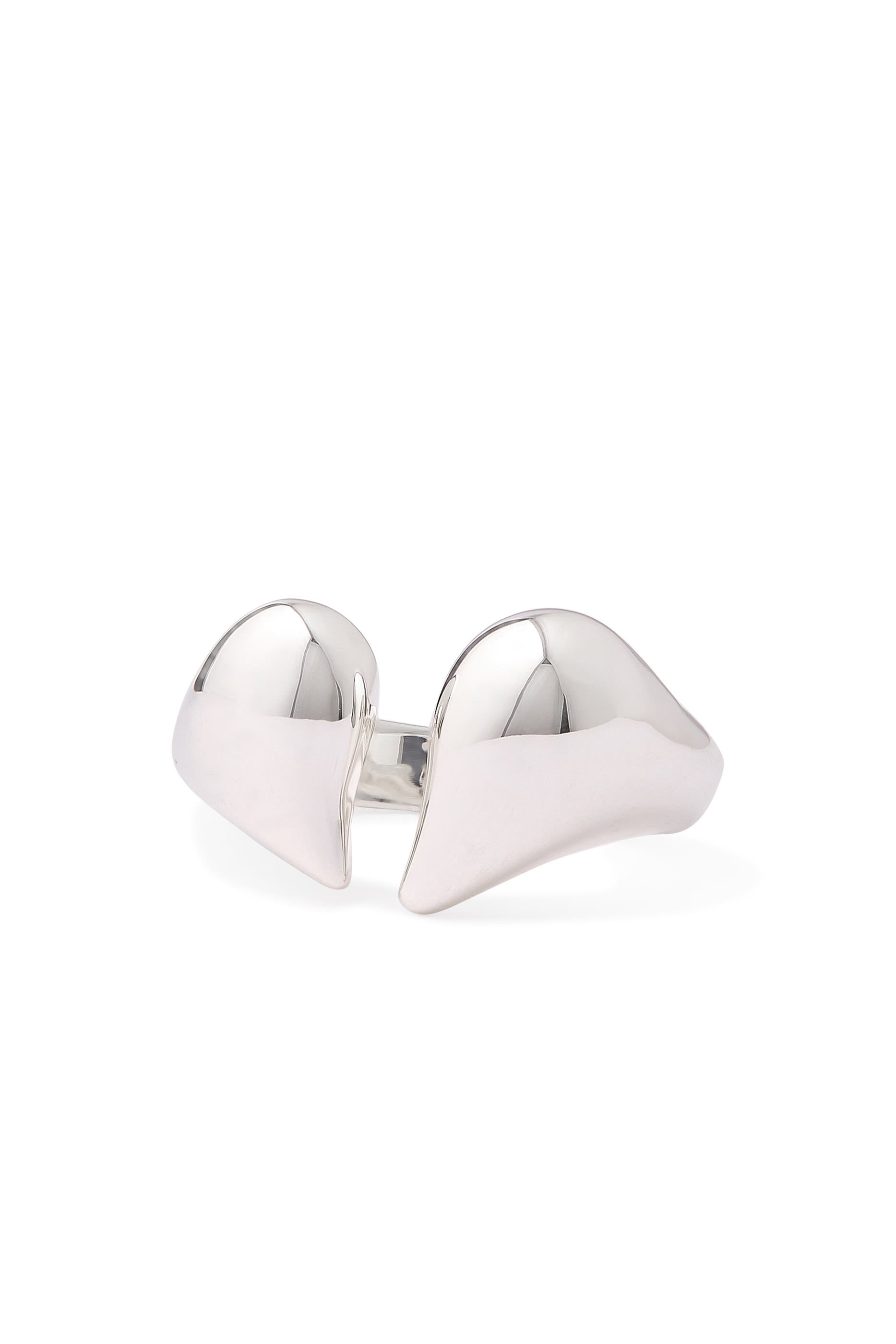  Molten Heart Statement Ring, Recycled Sterling Silver Plating on Brass