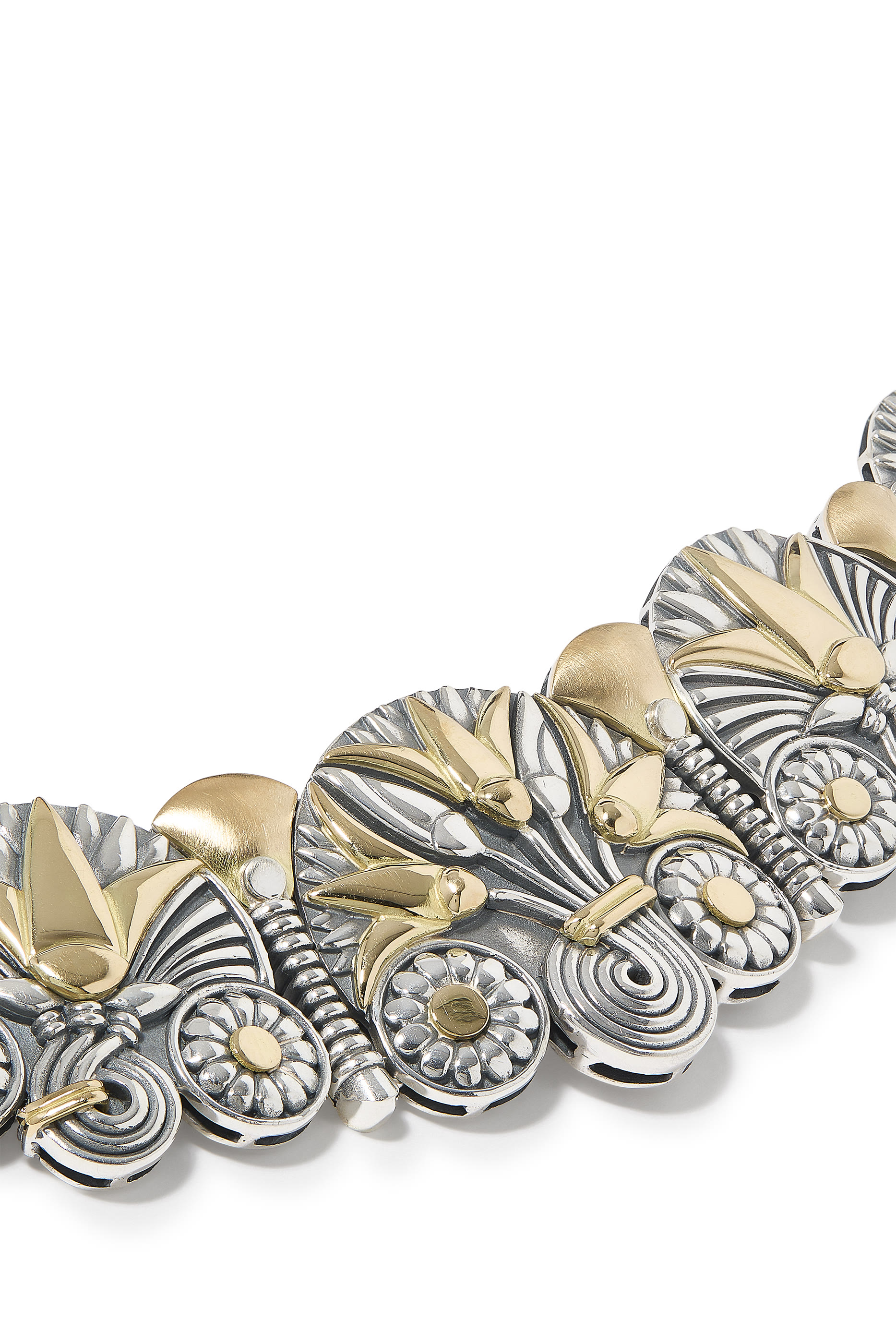 Lotus Choker, 18k Gold & Sterling Silver