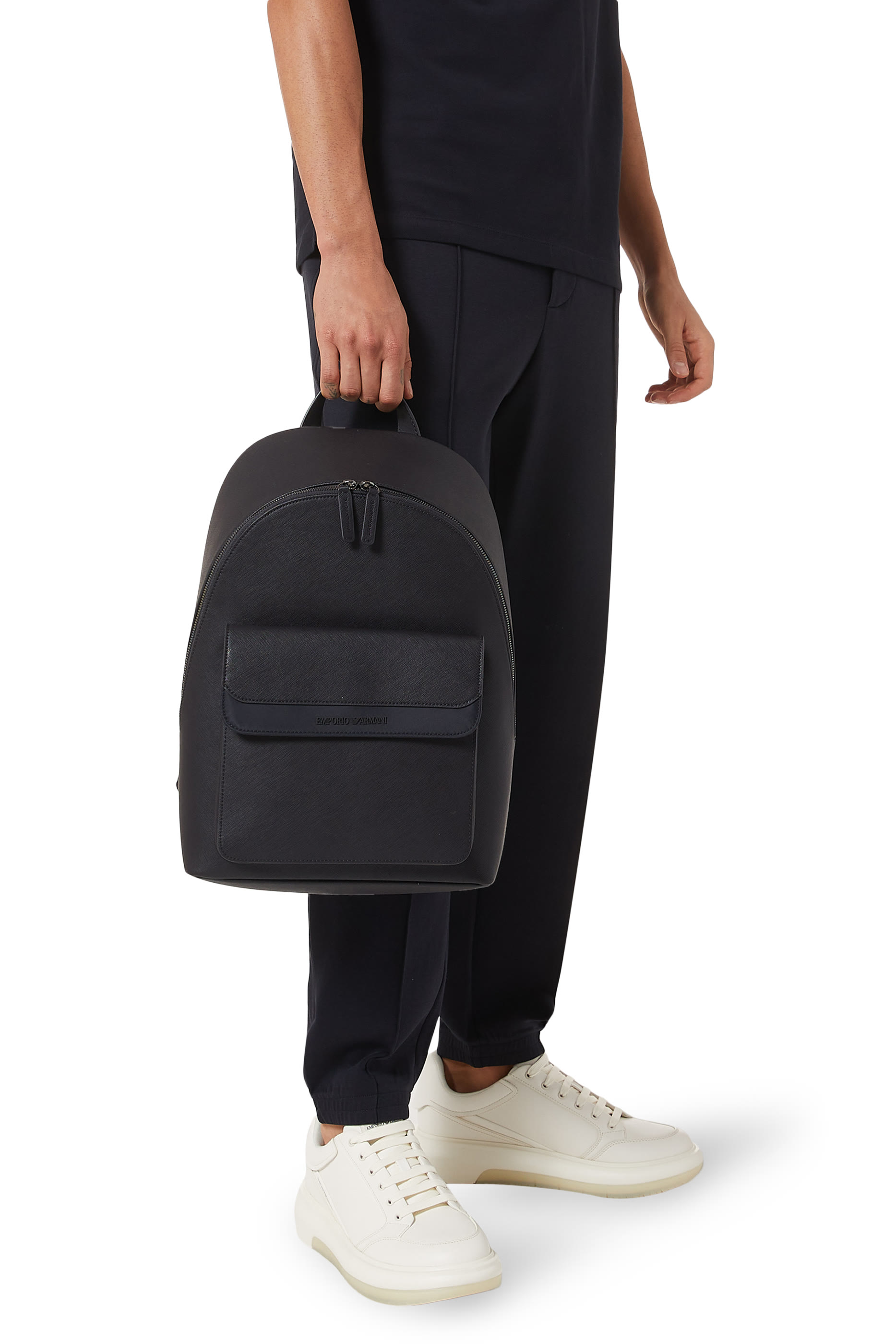 ASV Regenerated Saffiano Leather Backpack with Logo