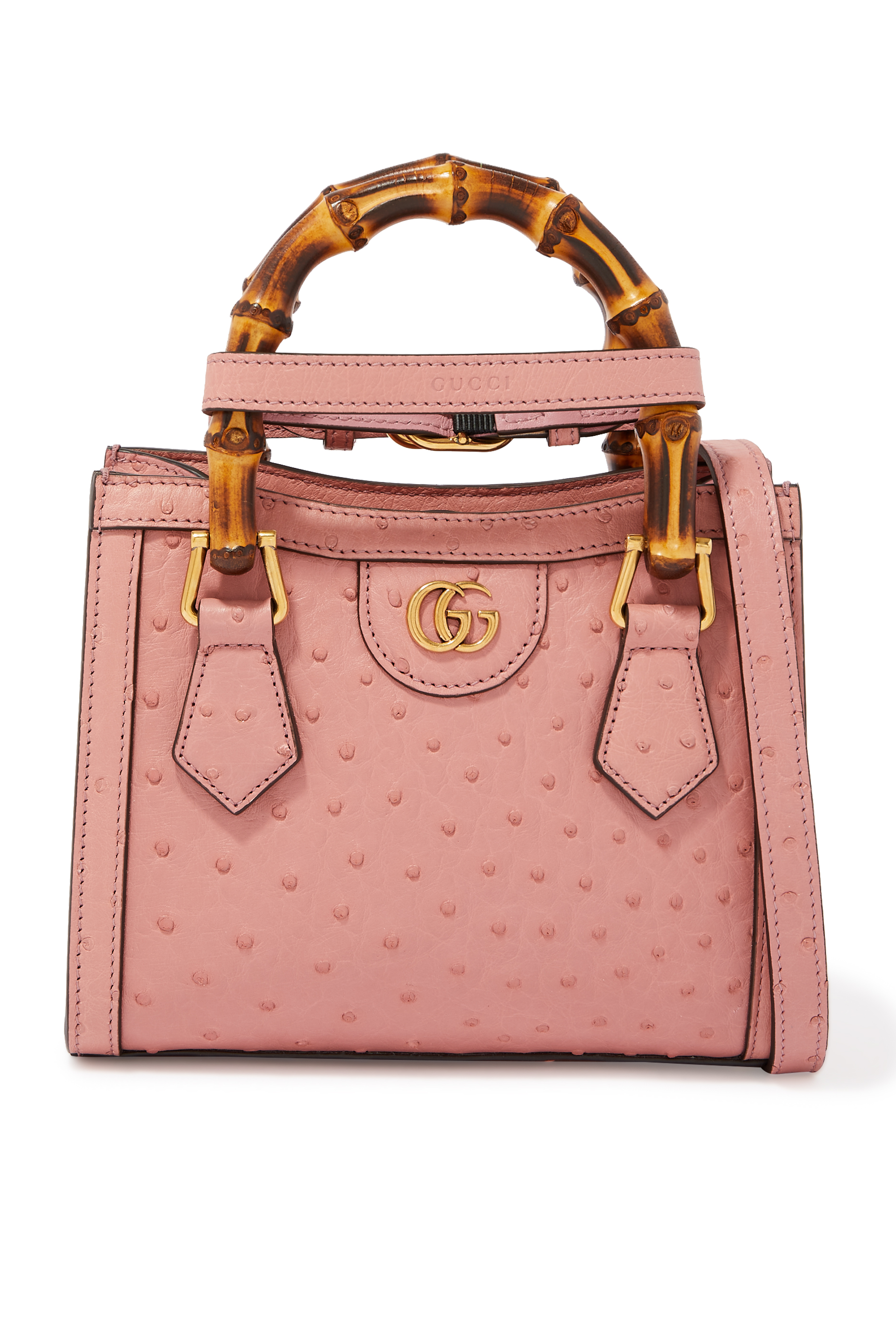 Gucci Diana Small Ostrich Tote Bag