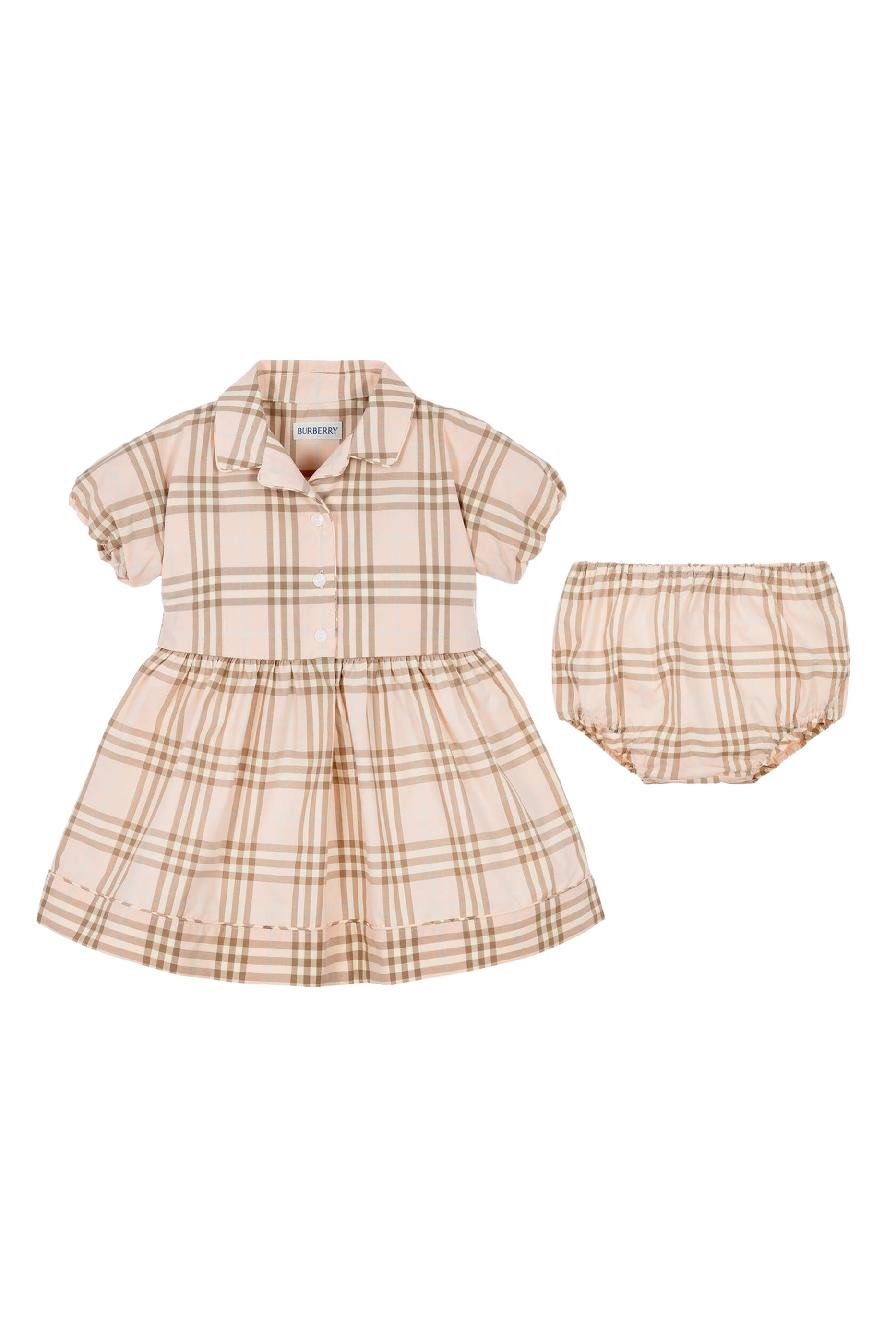 Kids Check Cotton Dress with Bloomers