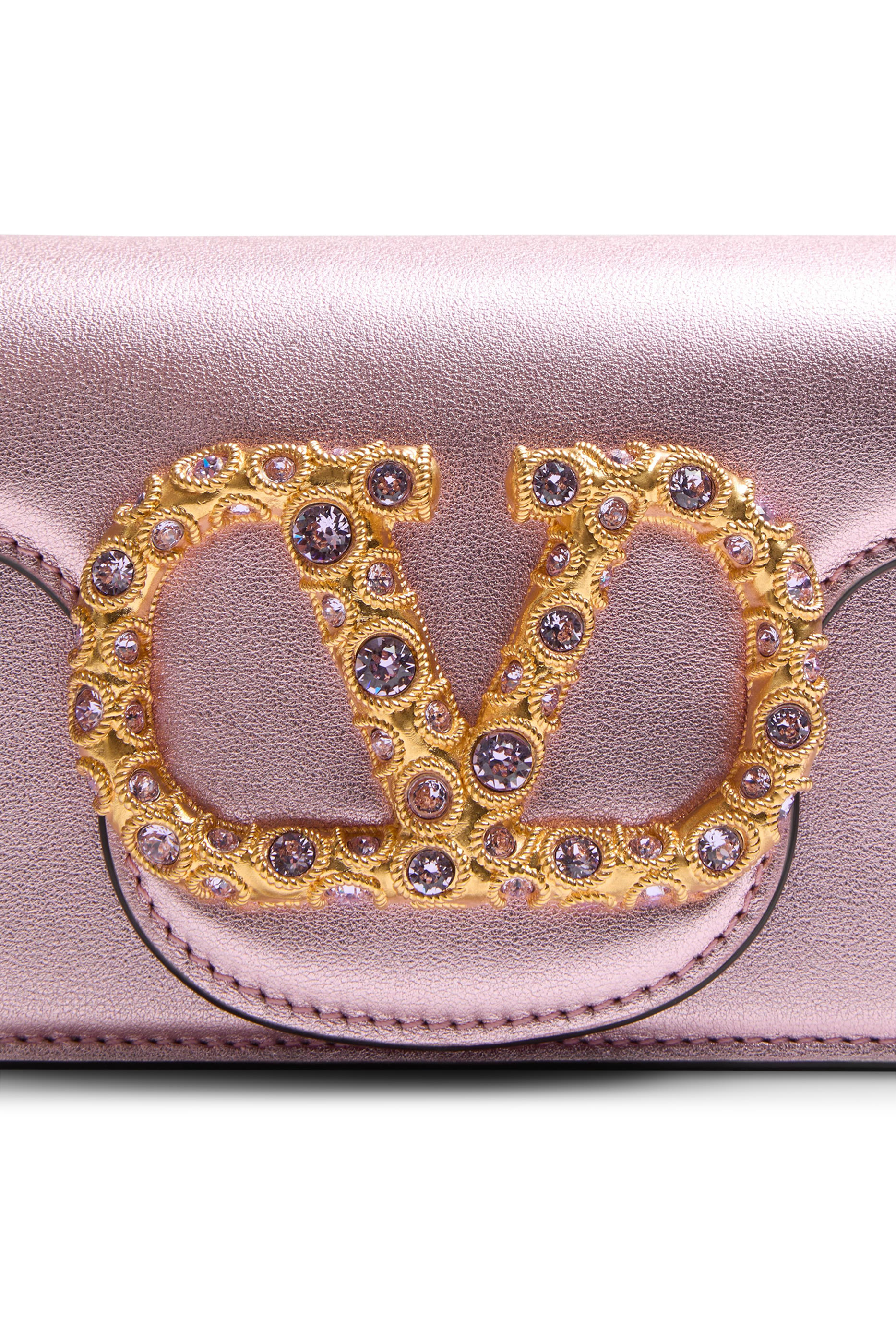 Locò Laminated Calfskin Small Shoulder Bag with Jewel Logo