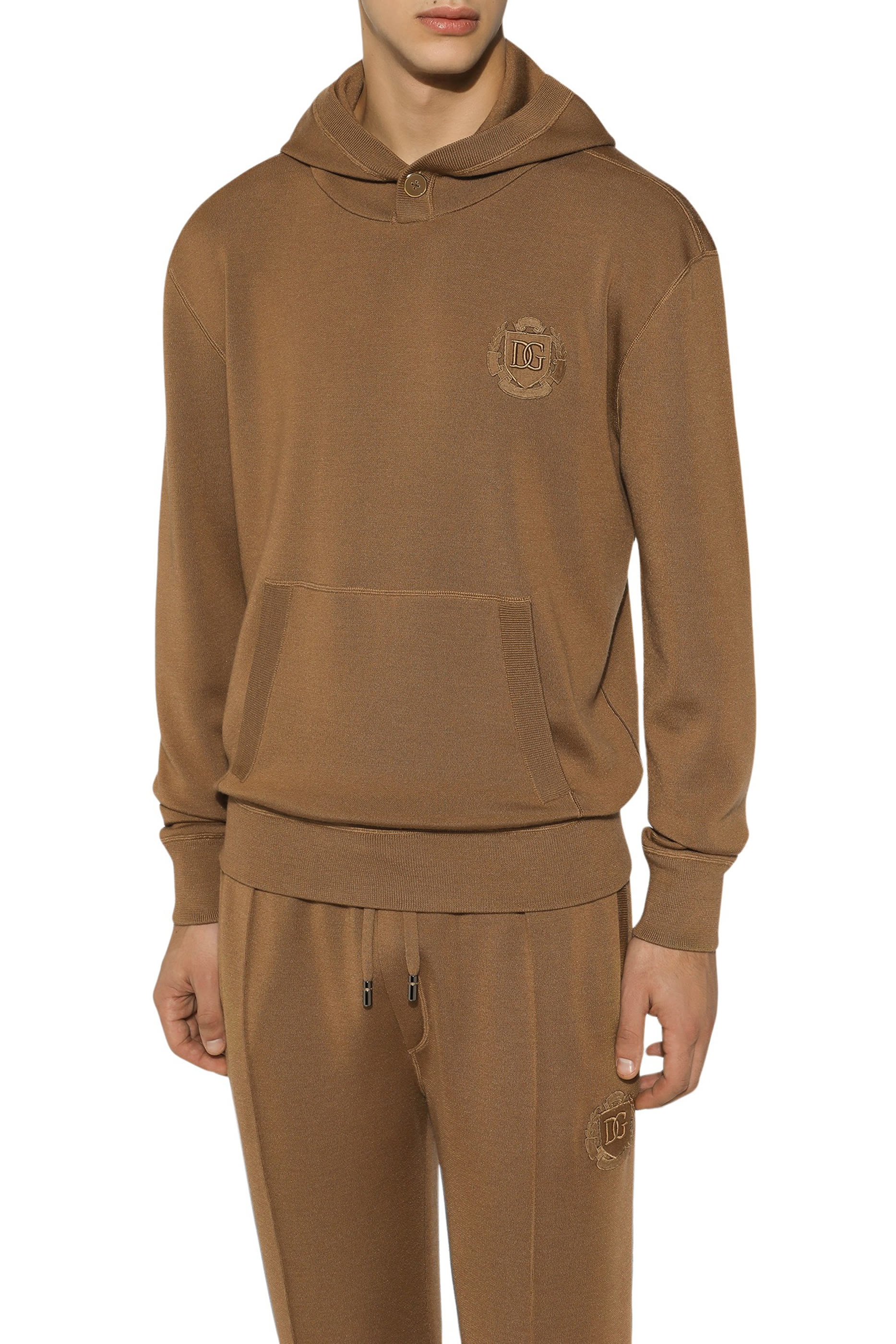 Wool and Silk Hoodie with DG Patch