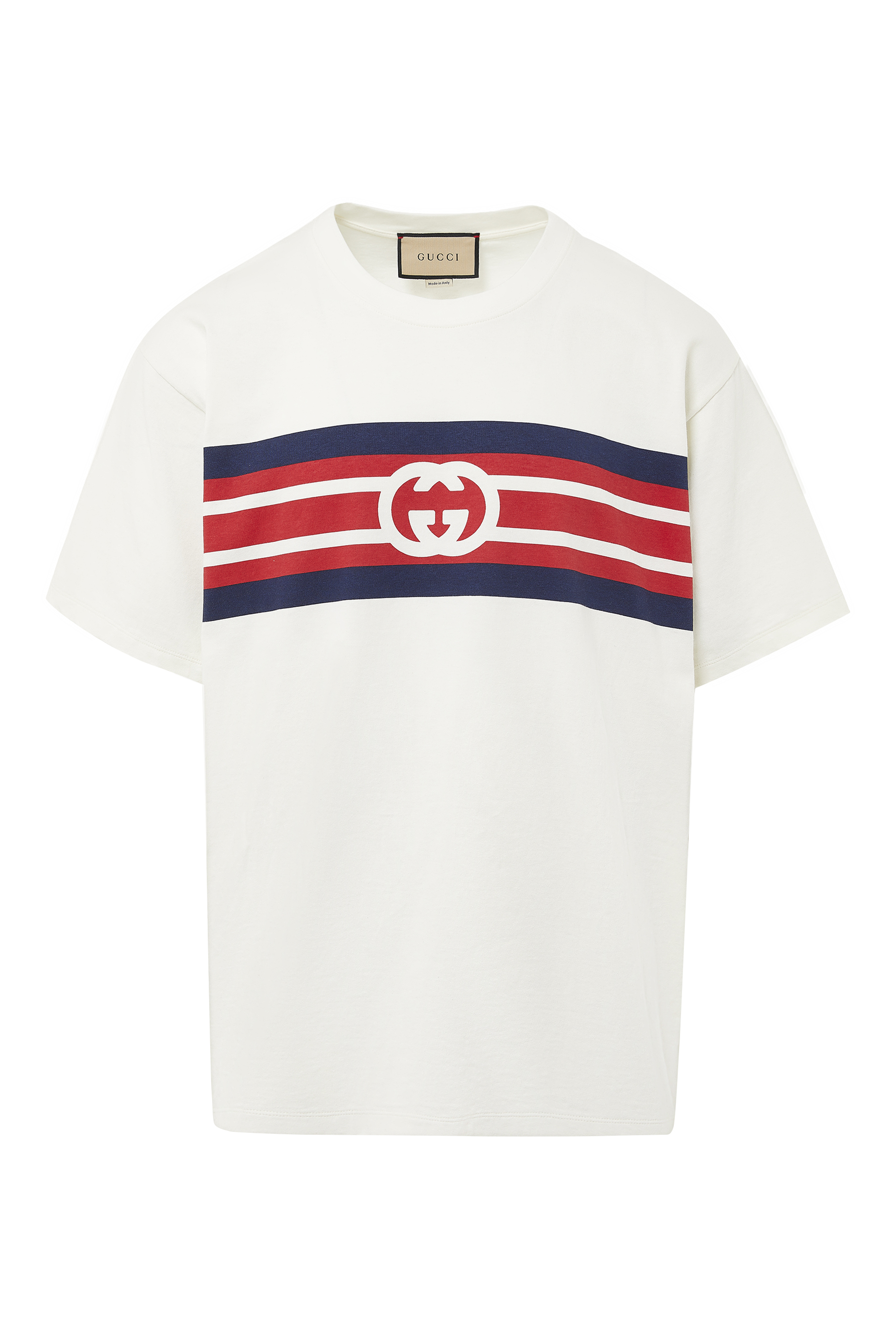 Interlocking G Stripe Print T-shirt