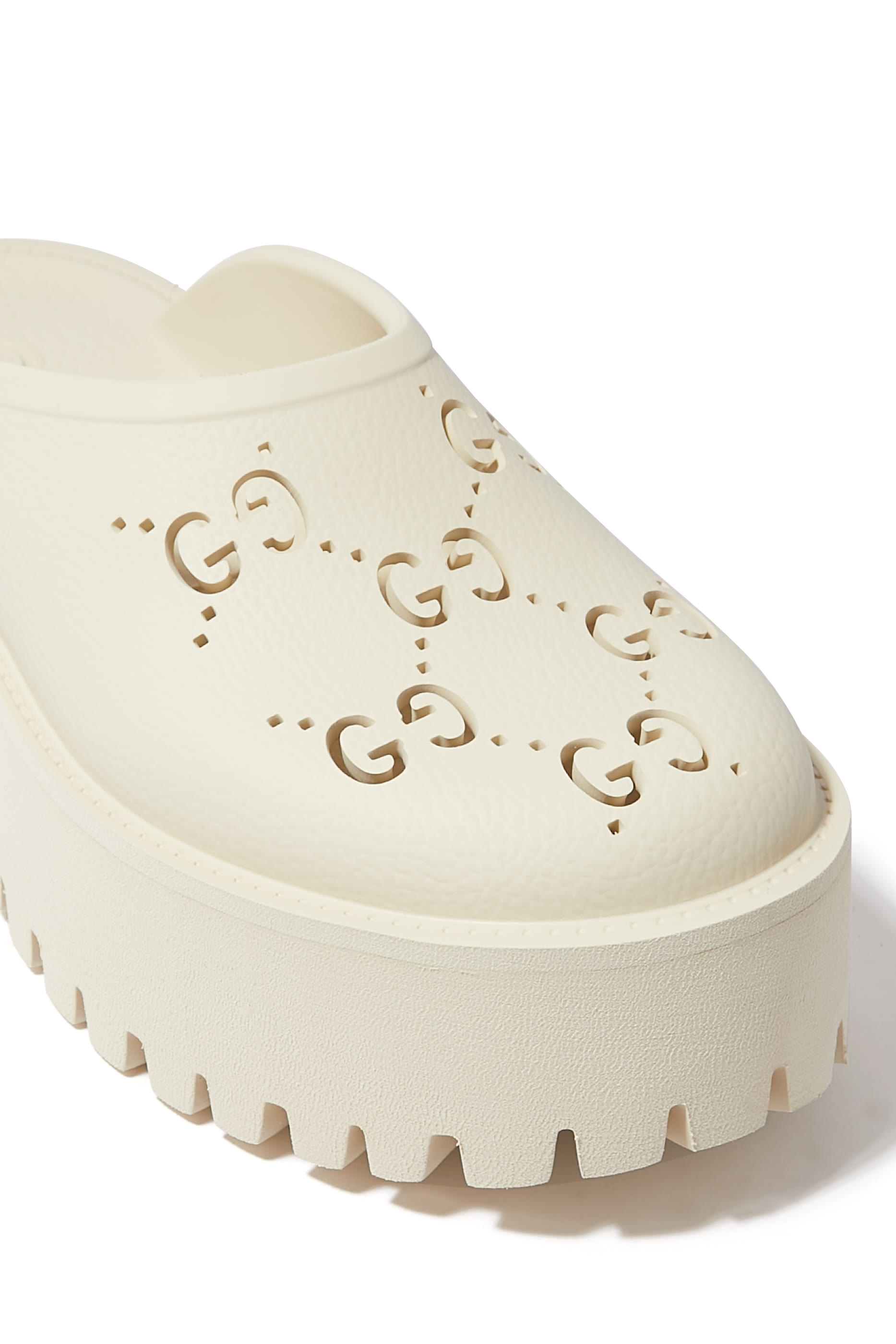 Perforated Rubber Platform Sandals