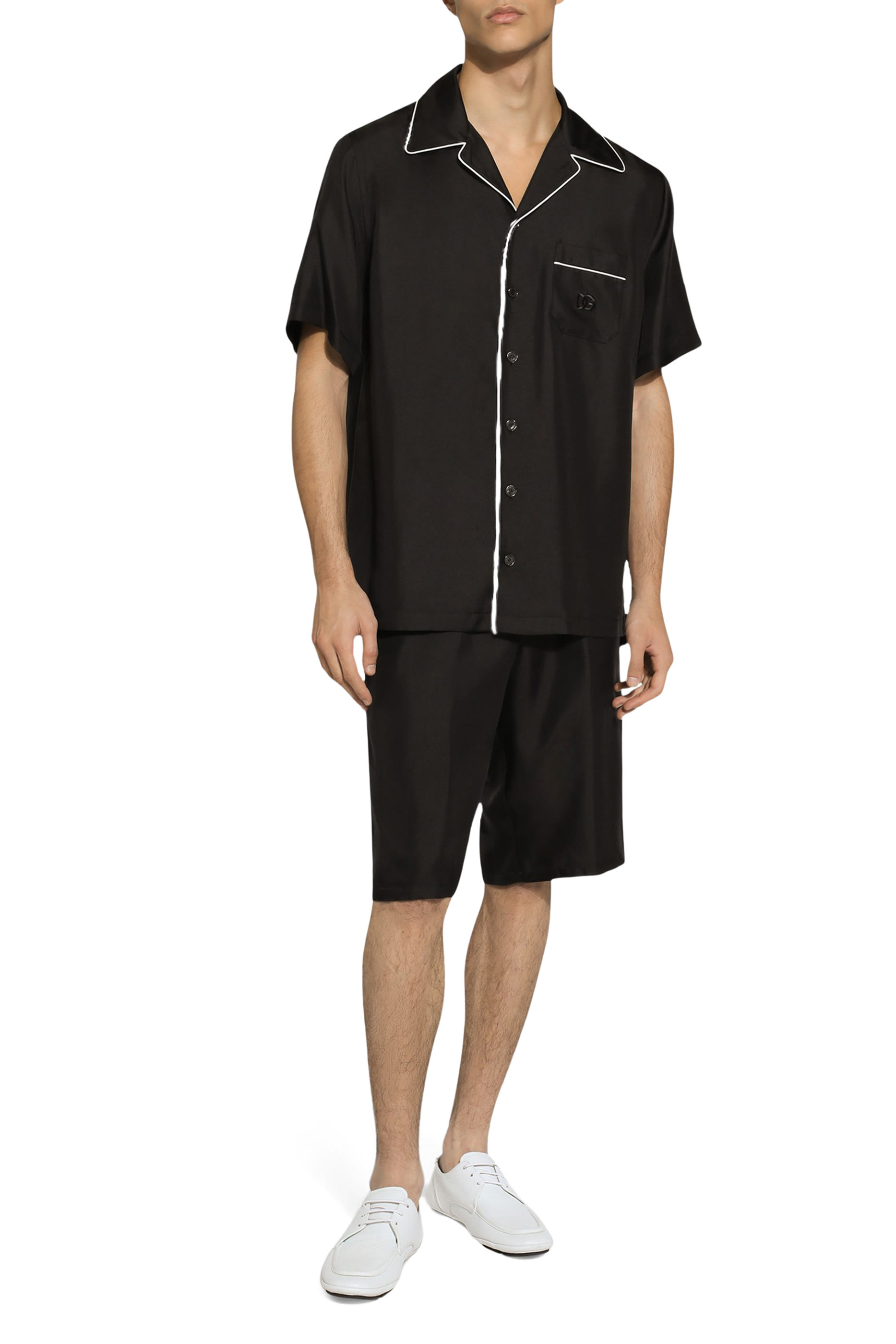 Embroidered Silk Jogging Shorts