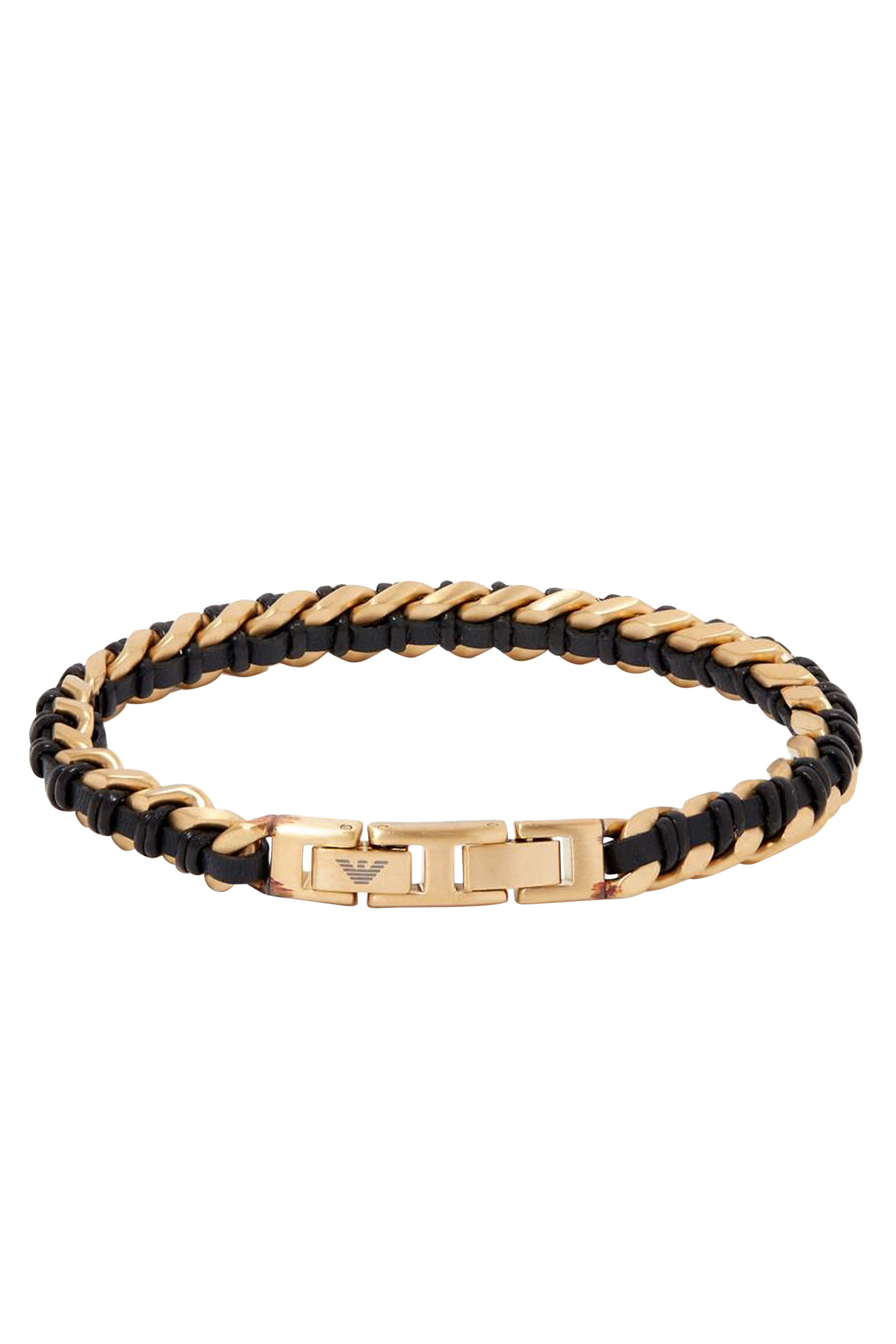 Stainless Steel and Leather Chain Bracelet