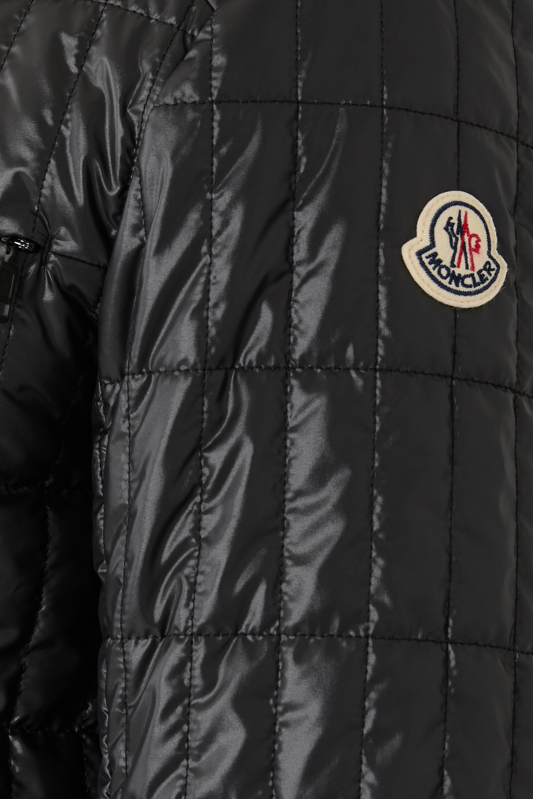 Lasne Vertical-Quilted Padded Biker Jacket