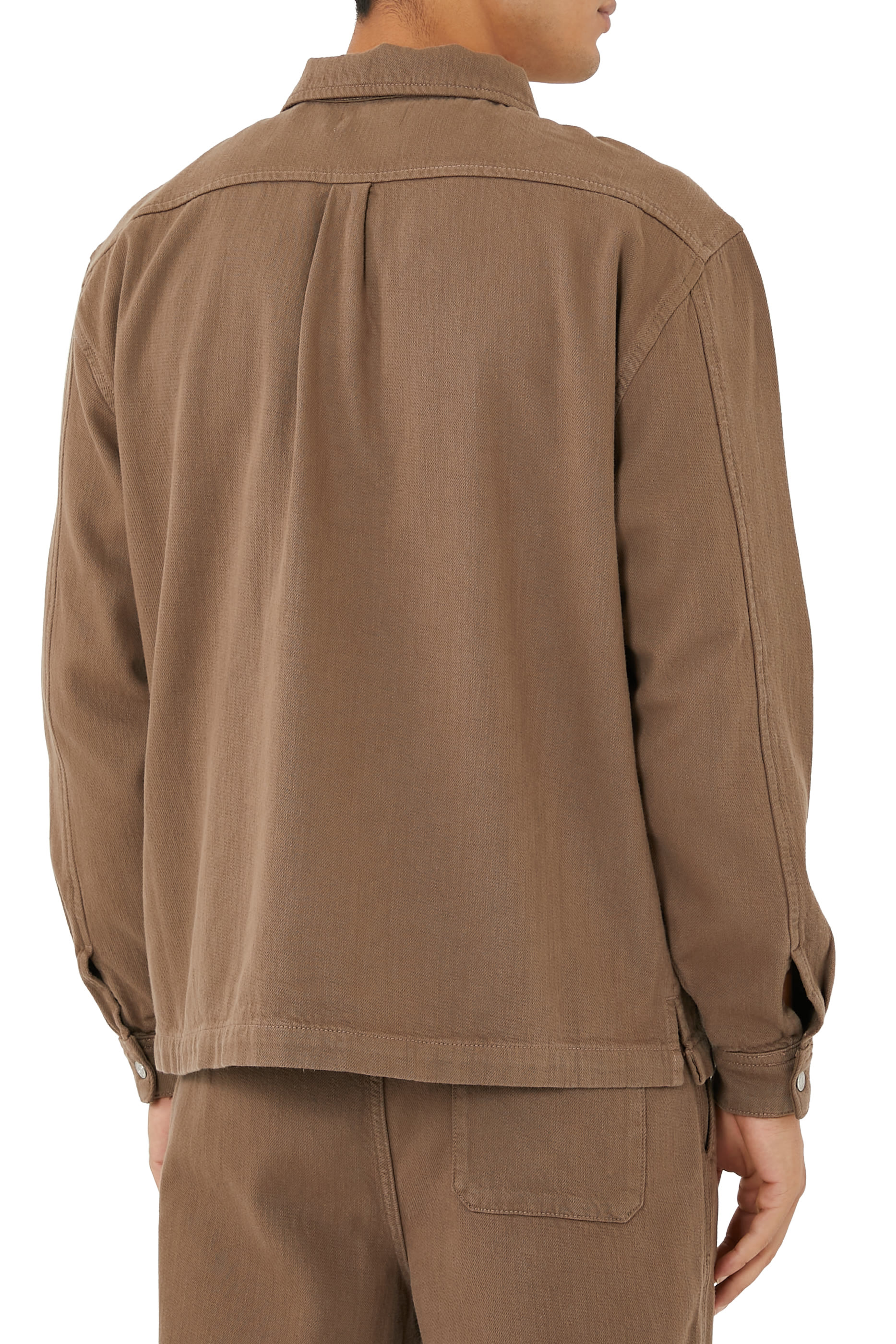 Textured Terry Double Pocket Relaxed Shirt