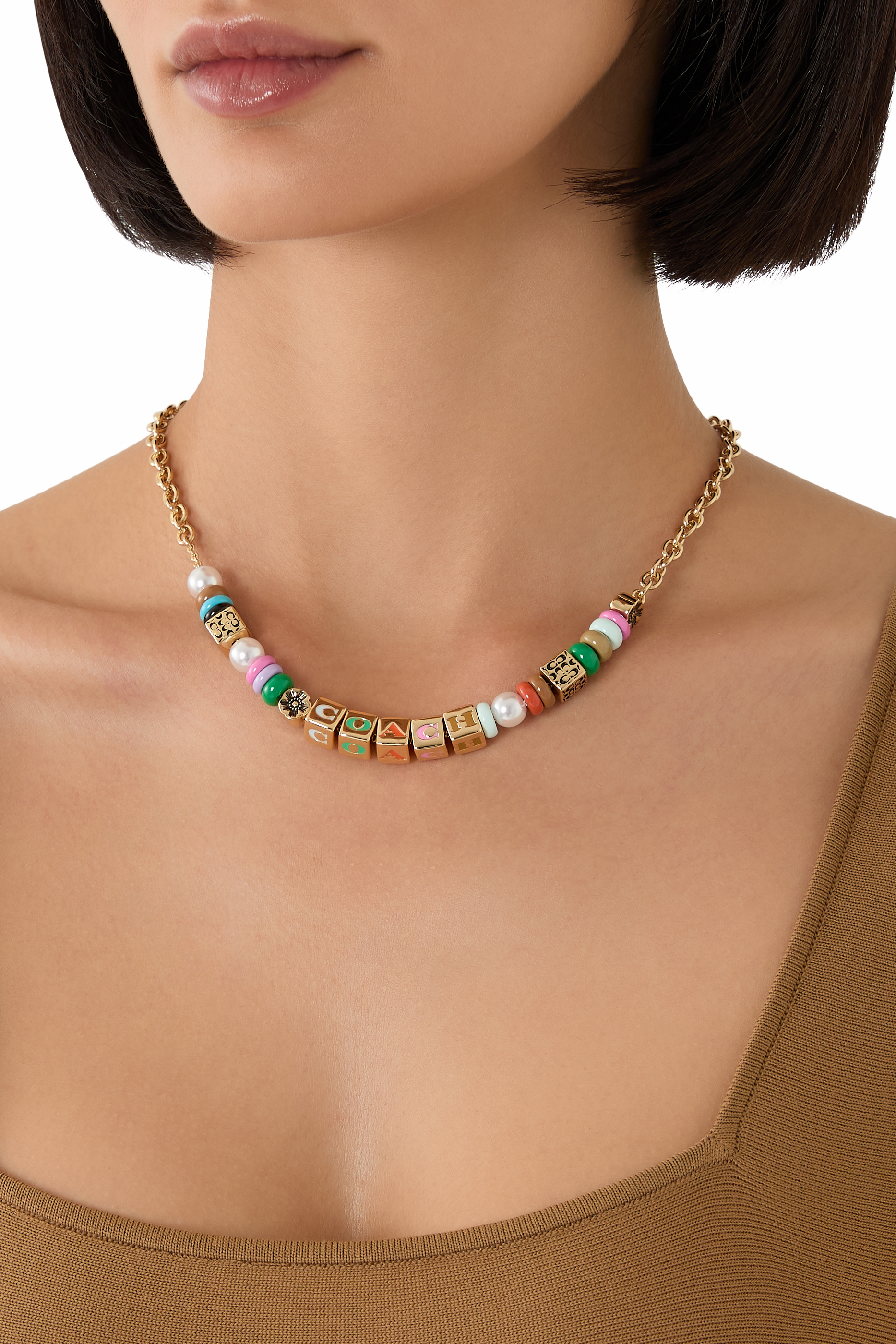 Logo Beaded Necklace