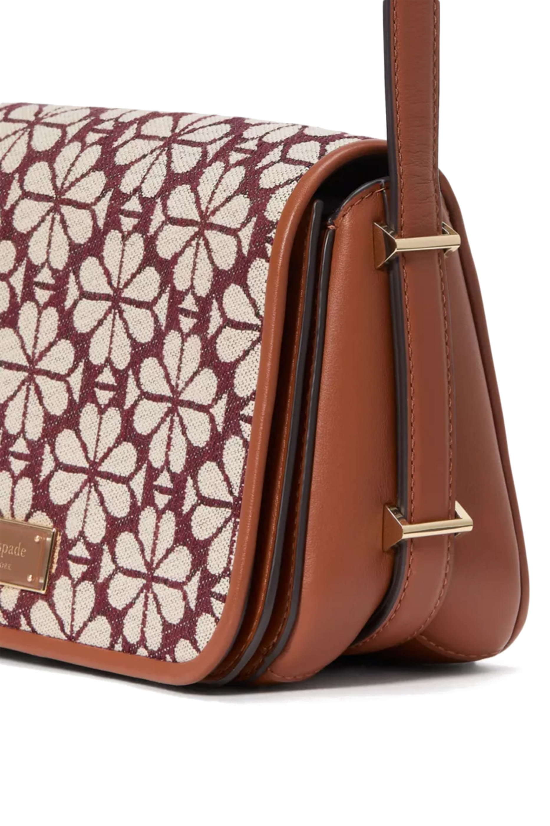 Spade Flower Jacquard Small Flap Crossbody Bag