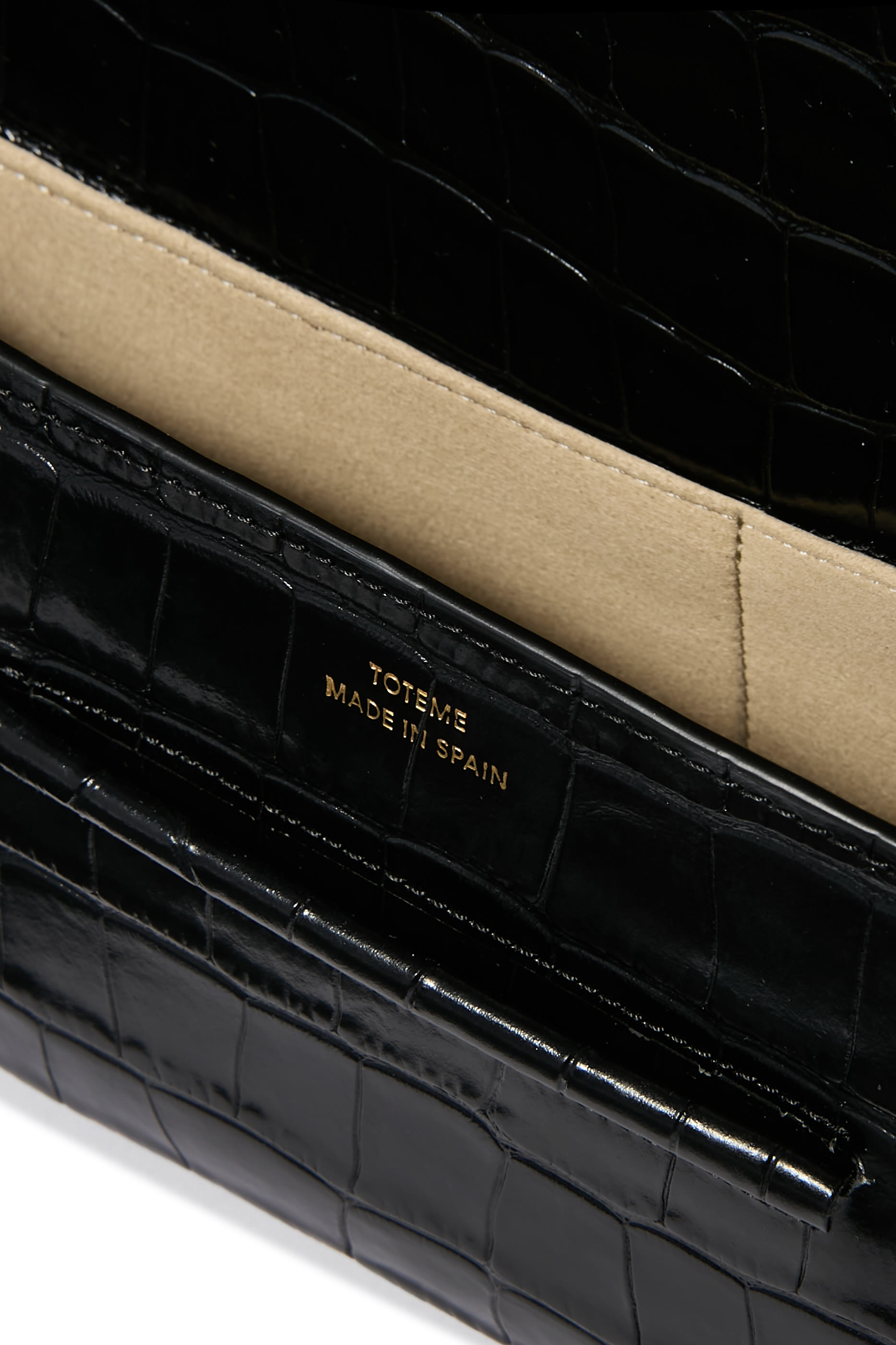 Soft Croco-Embossed T-Clutch 