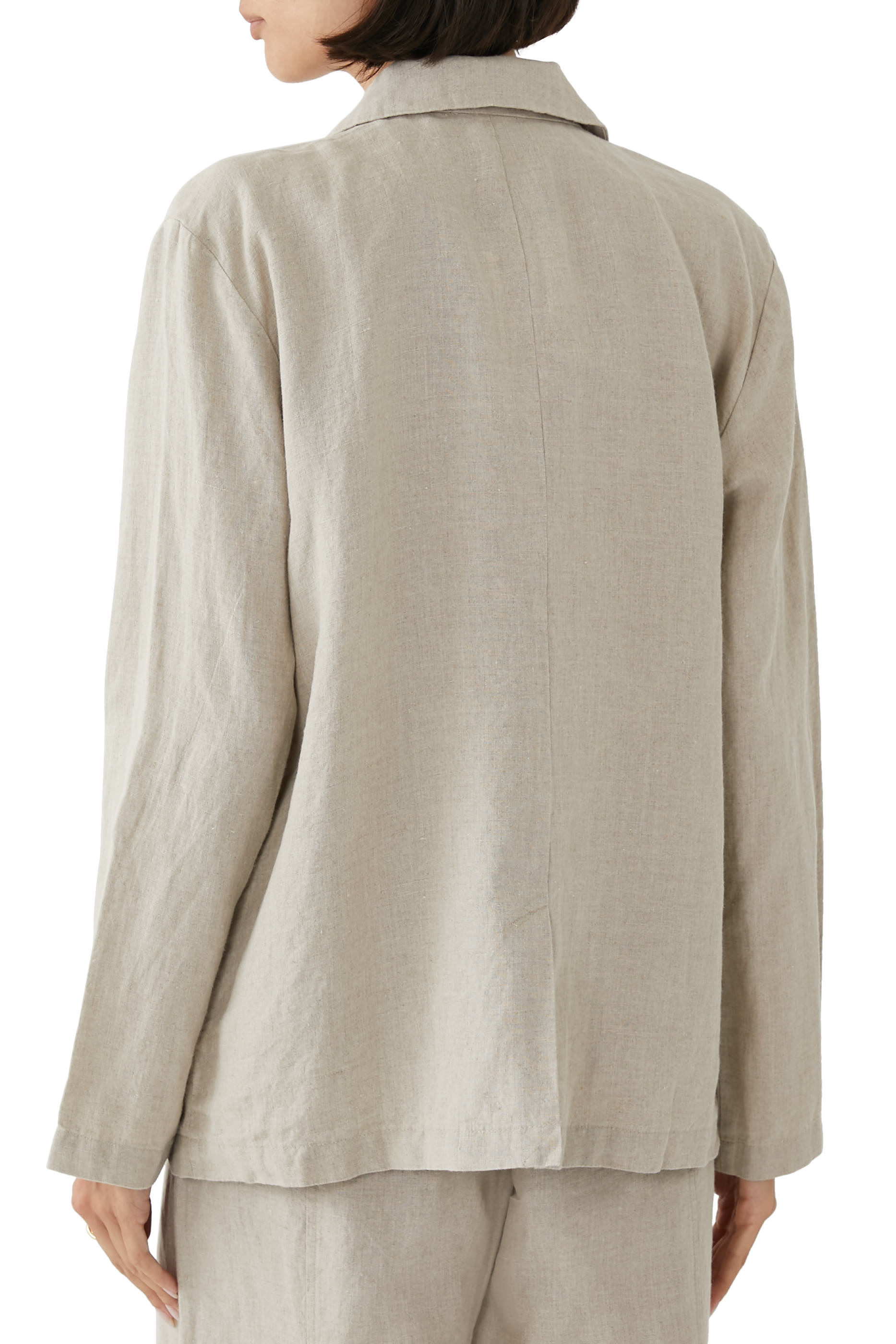 Organic Linen Double-Breasted Blazer