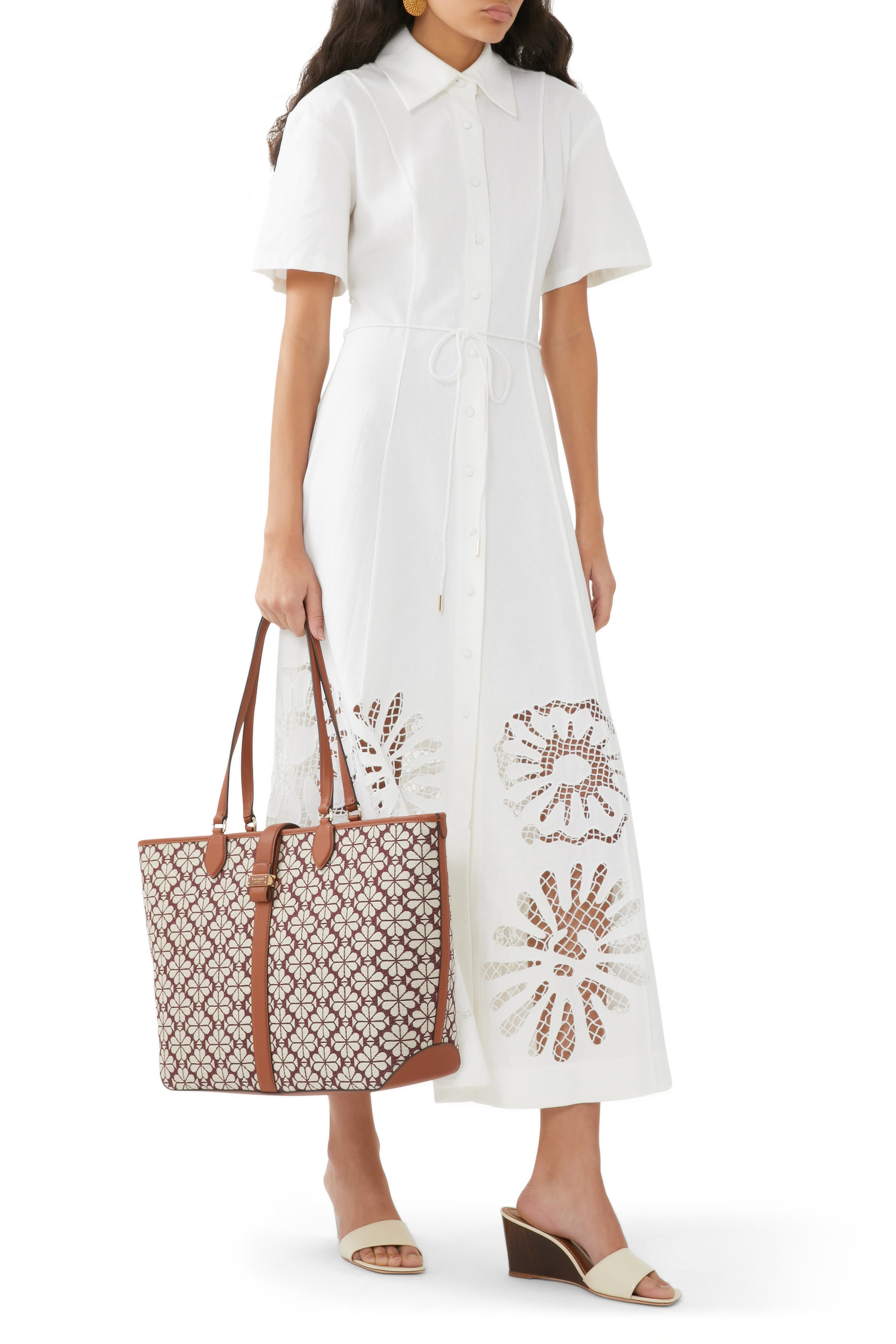 Spade Flower Jacquard Large Open Tote